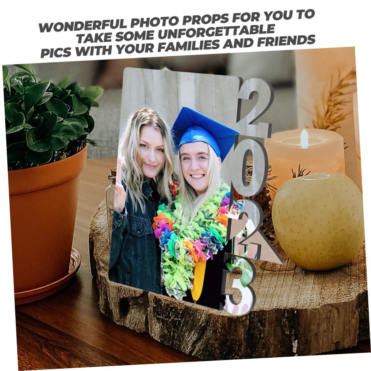 MAGICLULU 5 Sätze Bilderrahmen Bürodeko Büro Dekoration Tischdekoration Photo Frame Bilderreahmen Doppelt Partyzubehör Tür Schule Grad Graduierung Tischverzierung Mdf Weiß 2 Stück * 5