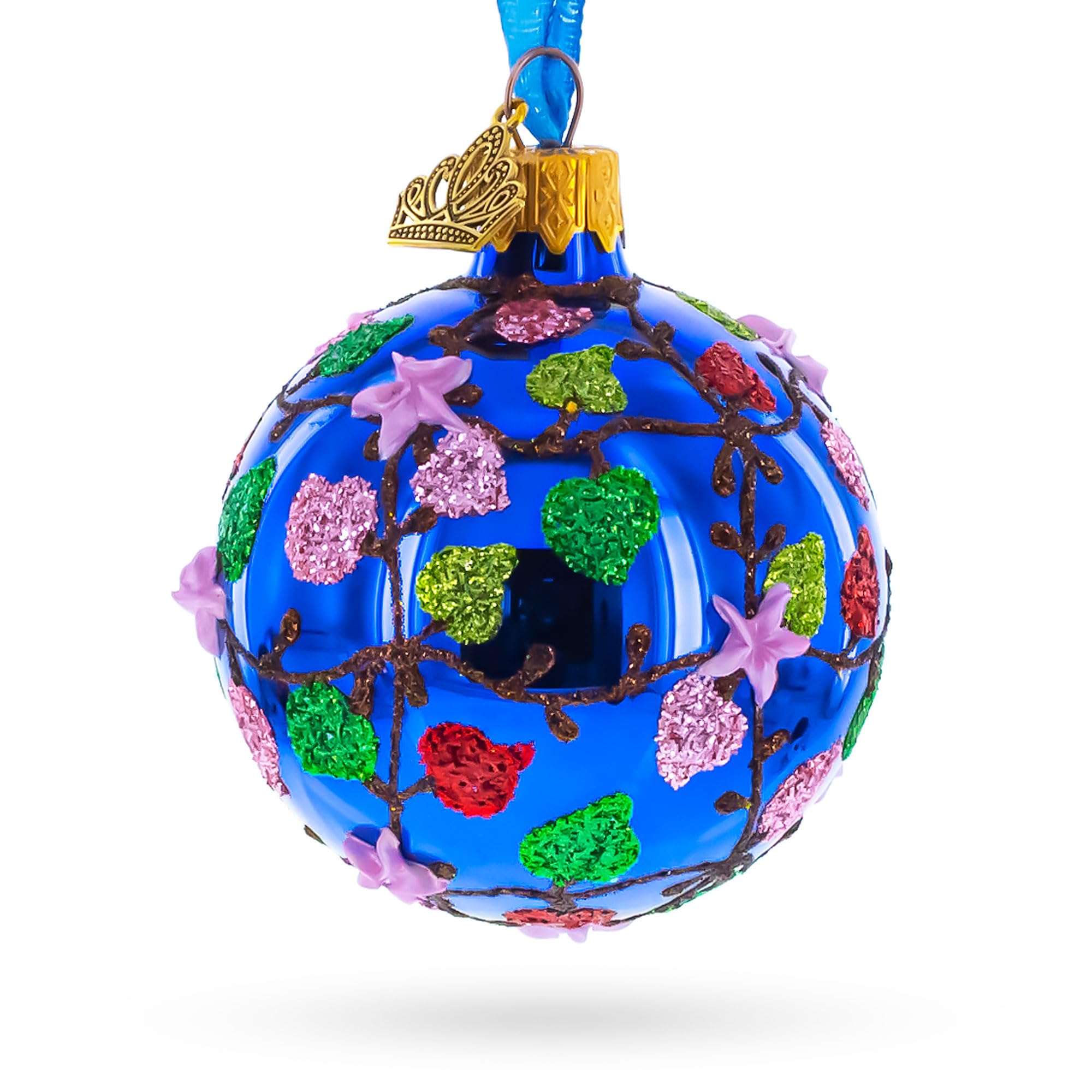 Décoration de Noël cœur rose vif et roses 3D 6cm pour sapin élégant