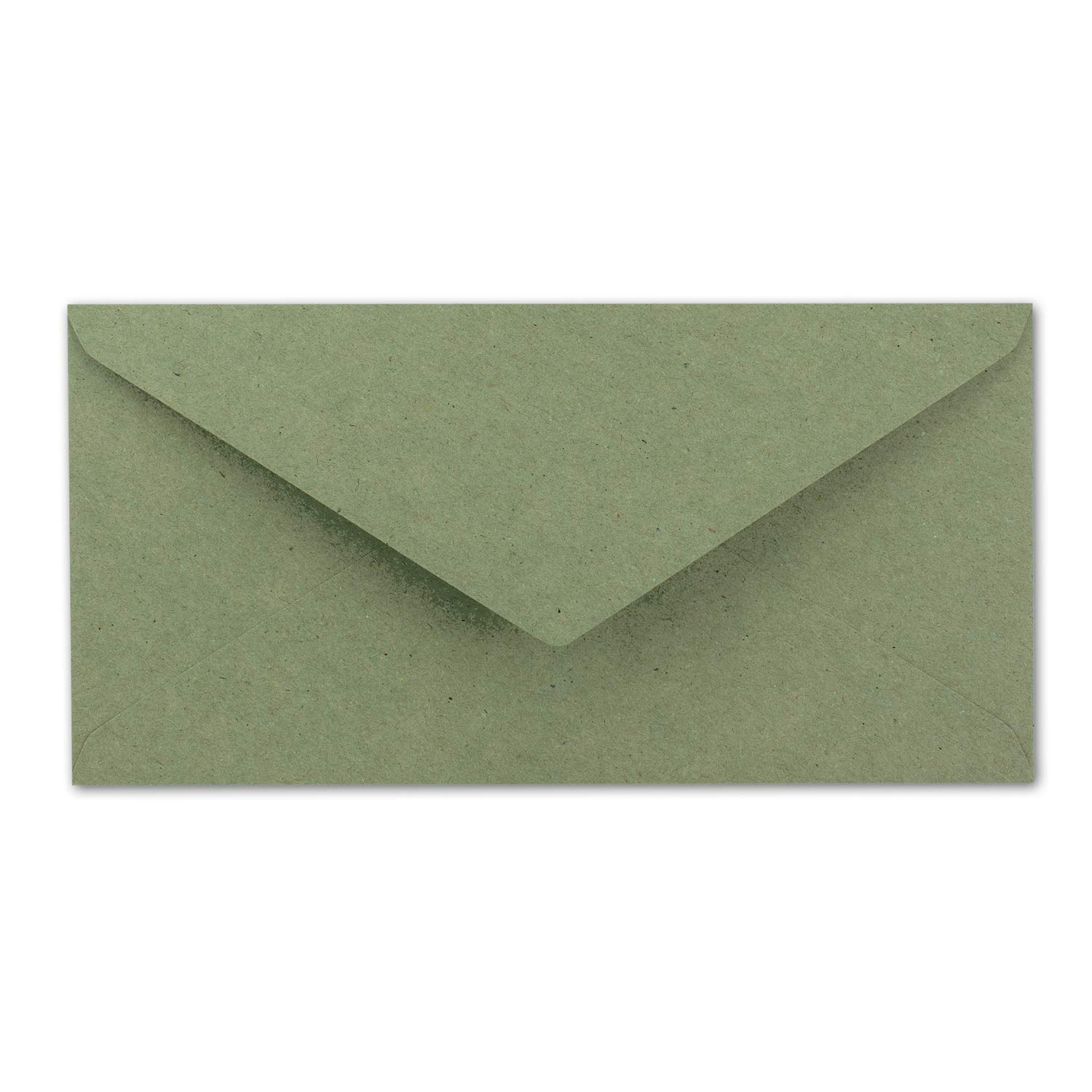 400x Kraftpapier-Umschläge DIN Lang - Grün - Nassklebung 11 x 22 cm - Brief-Umschläge aus Recycling-Papier - Vintage Kuverts von NEUSER PAPIER