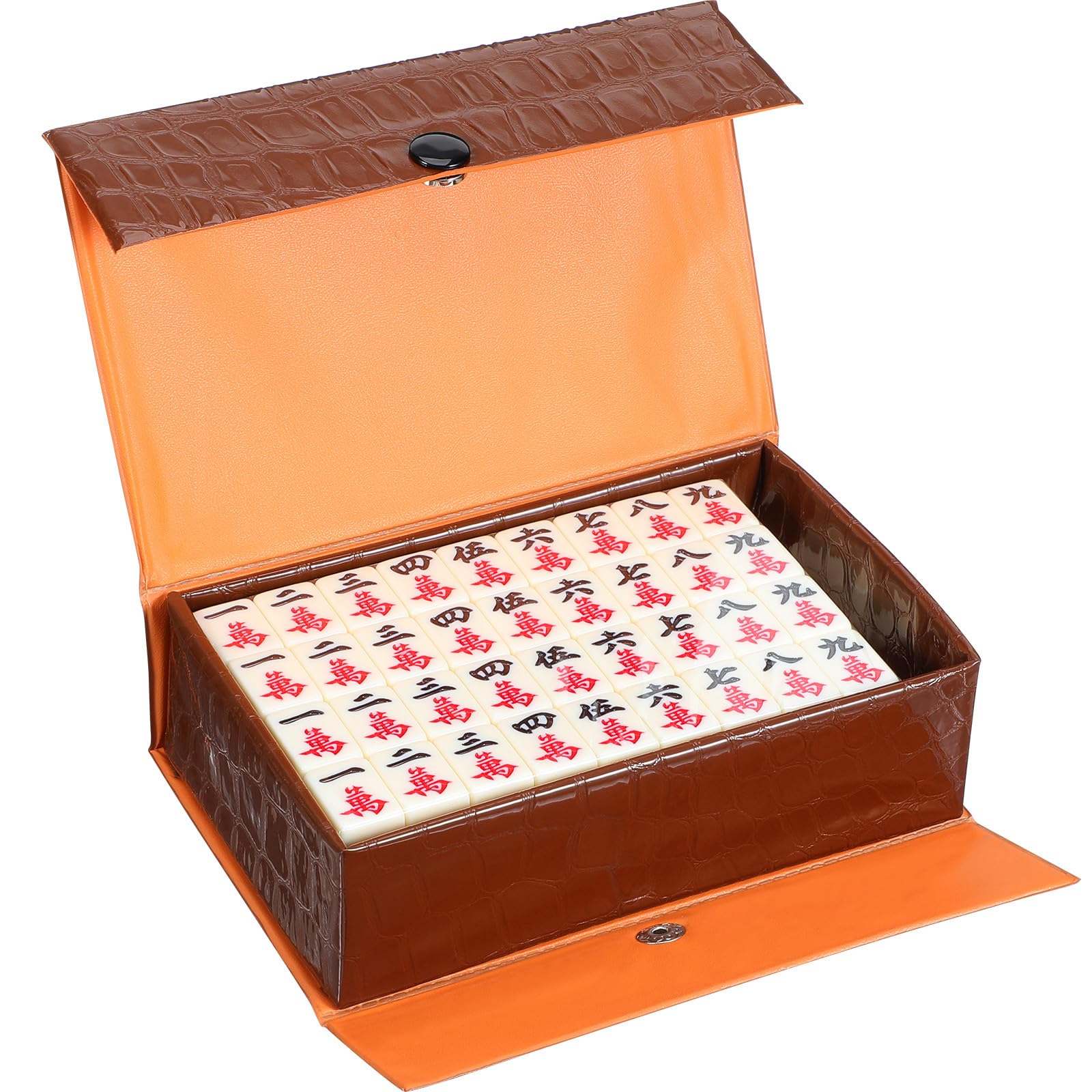 YARNOW 1 Set Tragbares Mini-Mahjong-Set, Komplettes Mahjong-steinset für Reisen Und Partys, Traditionelles Spiel für Unterwegs