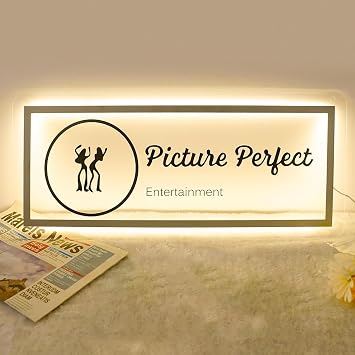 Custom Backlit Acrylic Logo Sign, Light Up Signs - Personalized Illuminated Logo Sign with Floating Acrylic Design for Retail Stores, Restaurants, Offices, and Hair Studios, Rectangle Shape