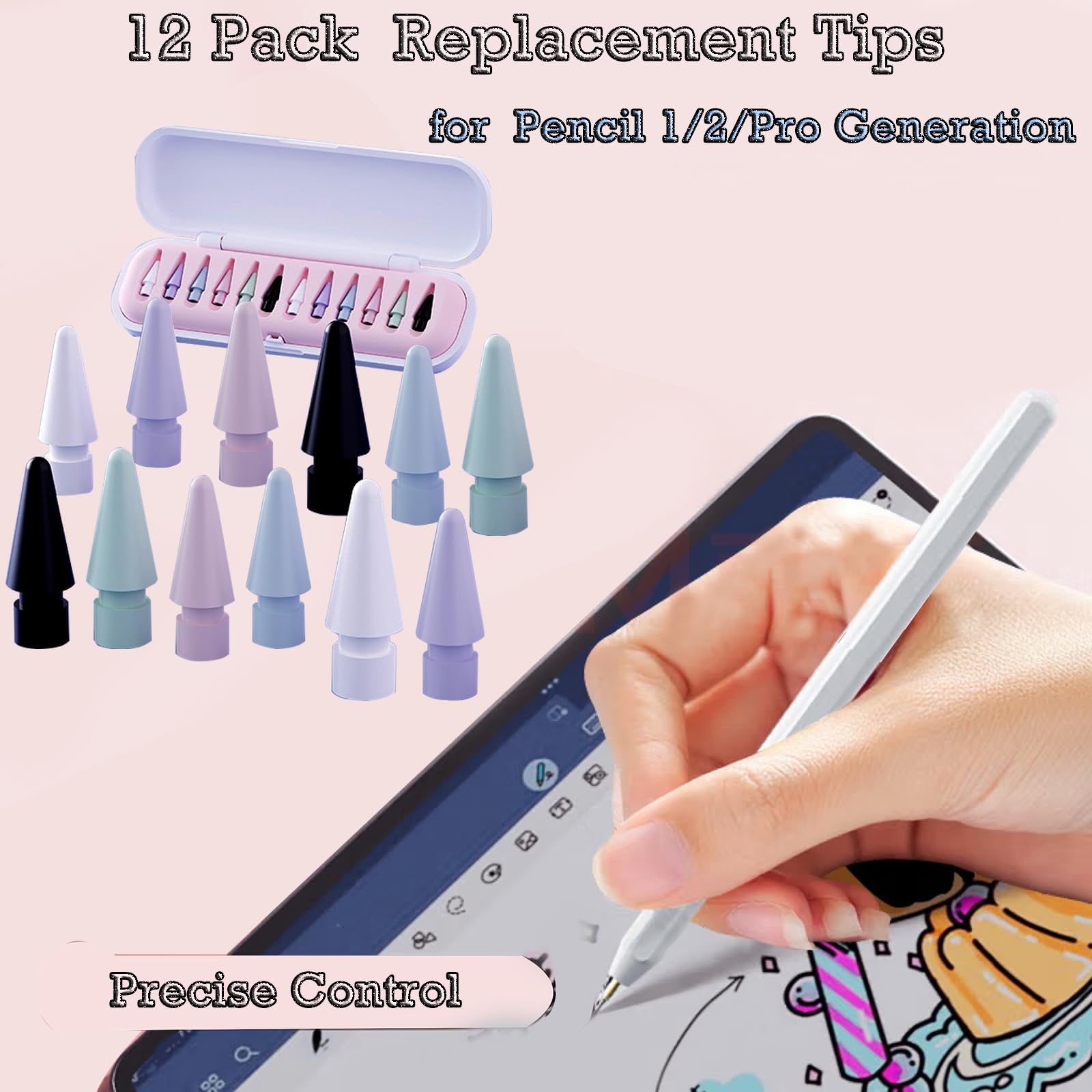 Amazon.com: 12 Pack Replacement Pencil Tips with Case for Apple
