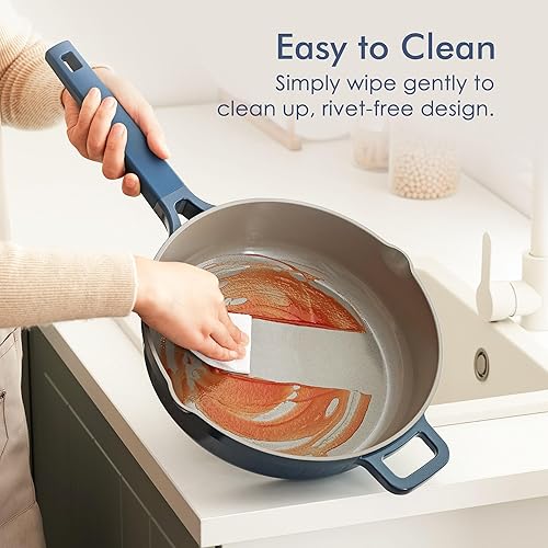 Miniatura 9 de SENSARTE Juego de utensilios de cocina antiadherentes de 15 piezas, incluye sartén para tortilla de 8 pulgadas con tapa, sartén compatible con