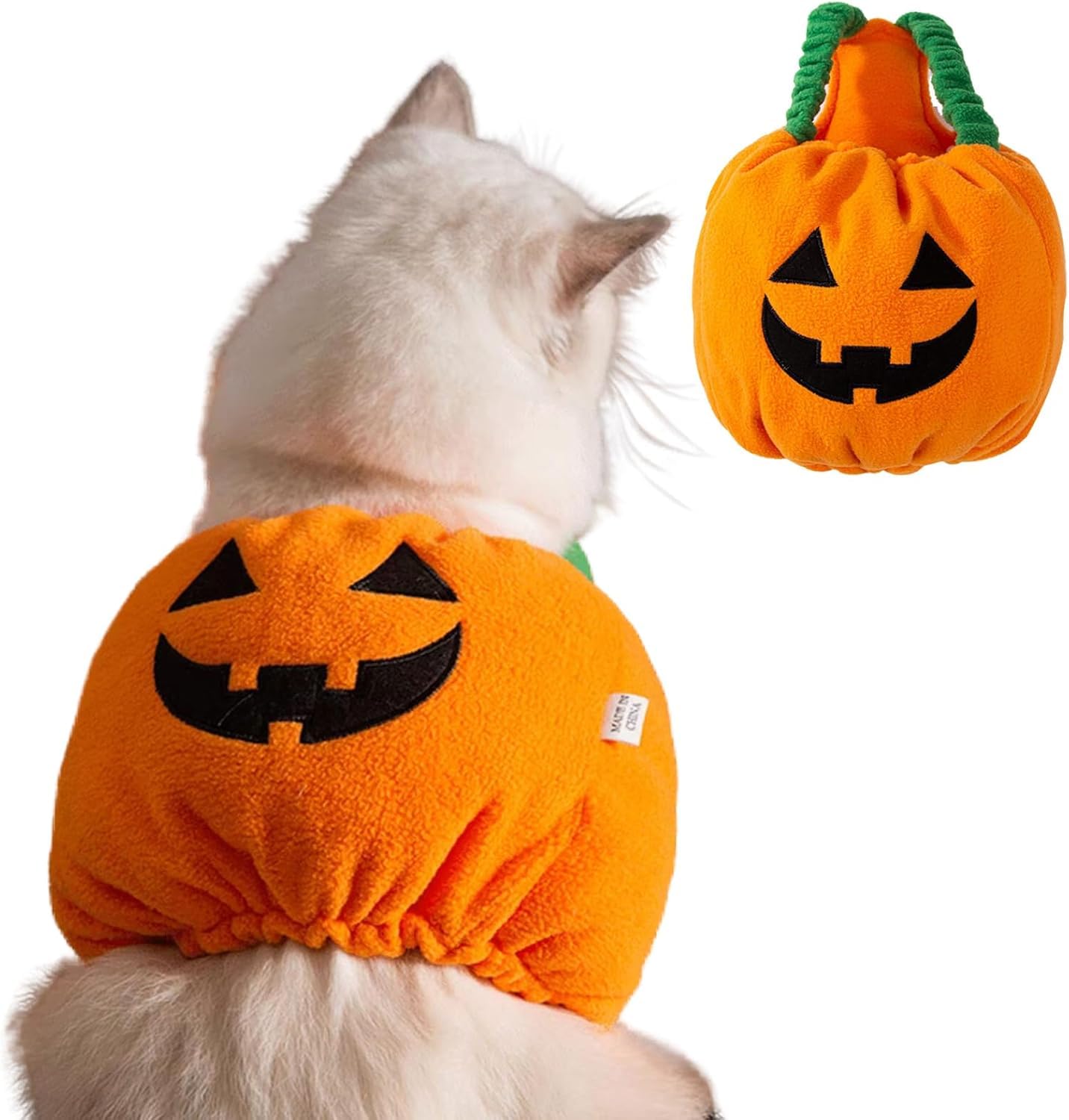 BT Bear Pet Halloween Costume,Pet Cosplay Funny Costumes Dog and Cat Halloween Cloak Holiday Dress Up Cosplay Costumes (Pumpkin, XS)