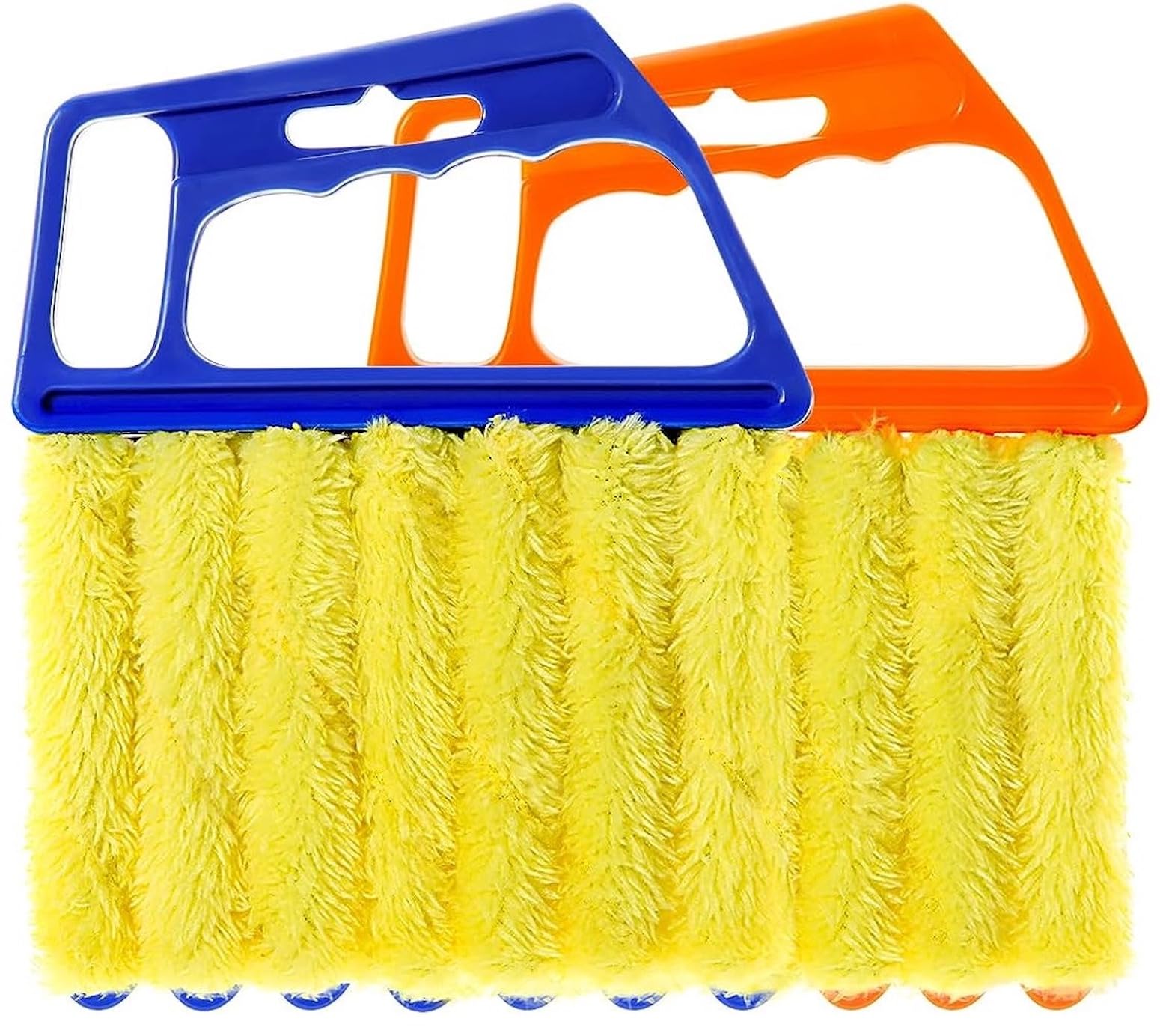 2 PCS Blind Cleaner Duster Tool, Amaezorx 7 Finger Dusting Cleaner Tool for Window Venetian, Handheld Blind Cleaner Duster Tool for Window Blinds Shutters, Washable Mini Cleaner Brush
