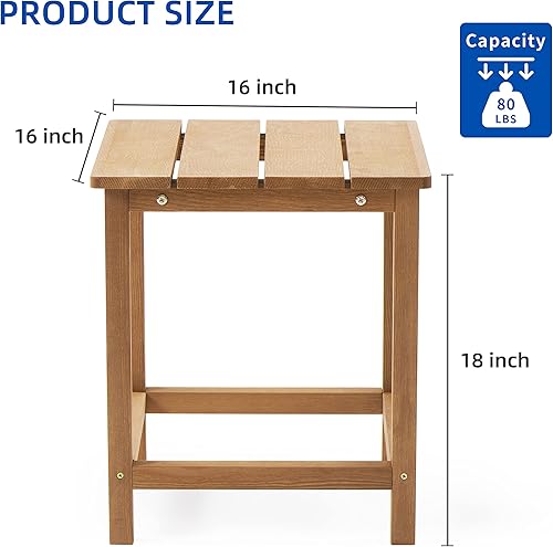 Miniatura 3 de Mederla Mesa auxiliar de madera para exteriores, mesa auxiliar de jardín para patio, mesa de centro para interiores o exteriores