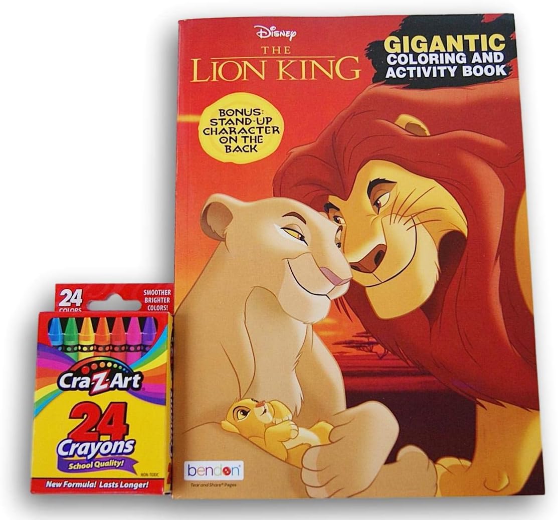 Coloring Books The Lion King Jumbo 200 Page with Crayons