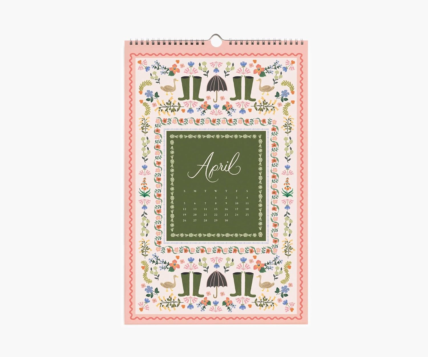 RIFLE PAPER CO. Wall Calendar, Dated for the Months of January - December 2026, Monthly Illustrations, Remember Birthdays, Anniversaries, Celebrations and More (17"L x 11"W), Flora