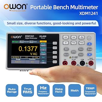 OWON XDM1241 Bench-Type Digital Multimeter with Rechargeable Batteries True RMS High Accuracy Universal Desktop Multimeters