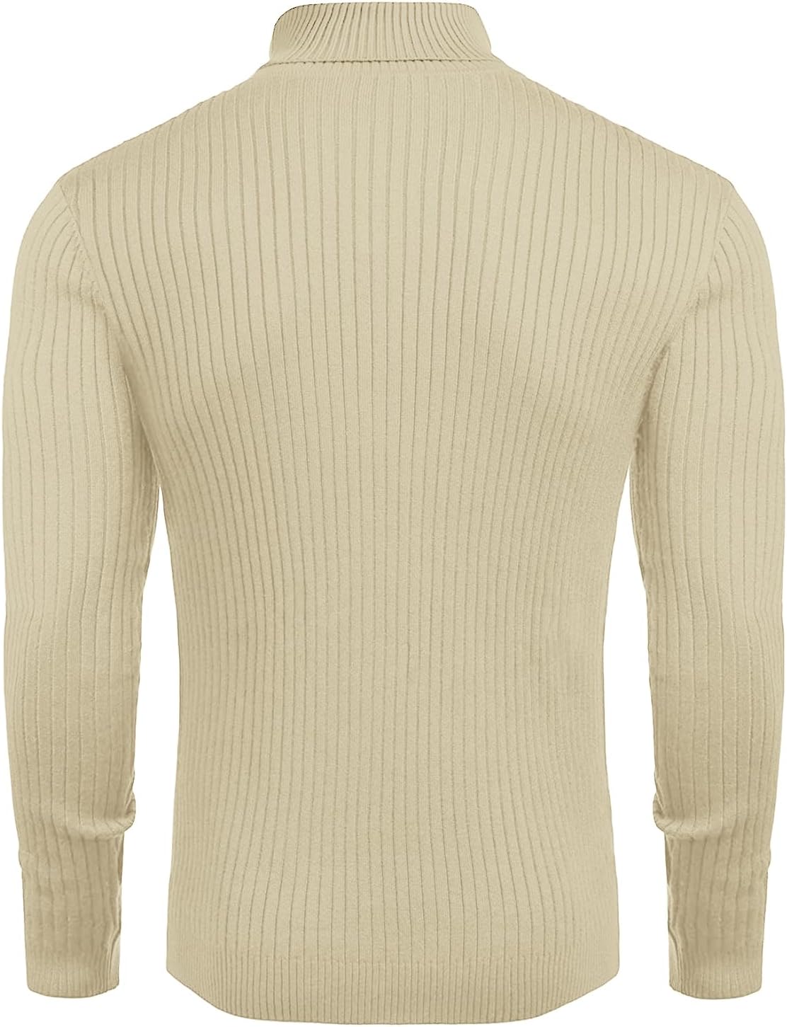 Amussiar Men's Turtleneck Sweater Slim Fit Cotton Knitted Pullover Sweater Casual Lightweight Long Sleeve Top - Image 4