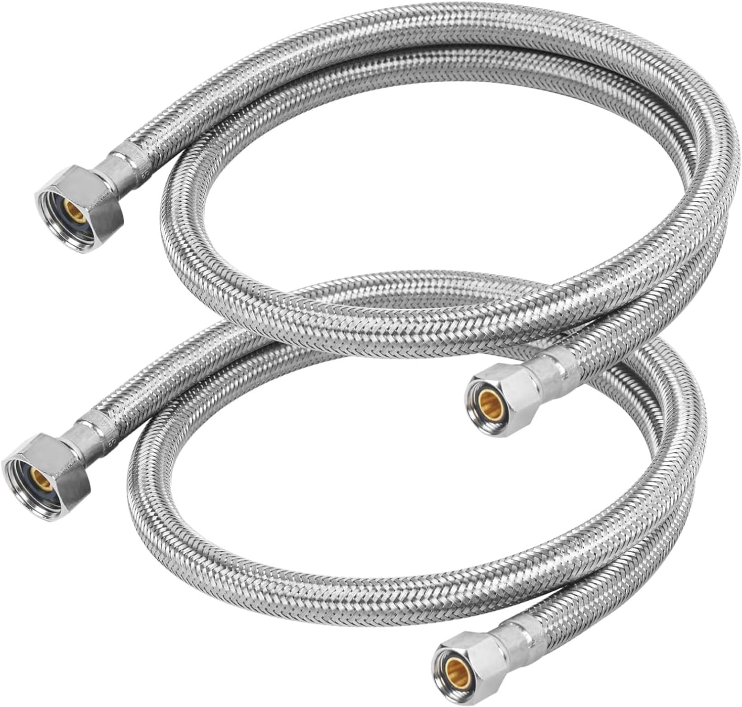 36" Faucet Supply Line, 3/8" Comp x 1/2" FIP Stainless Steel Kitchen Faucet Hose Connector, For Common Residence or Comercial Use with Moderate Distance (2-Pack)