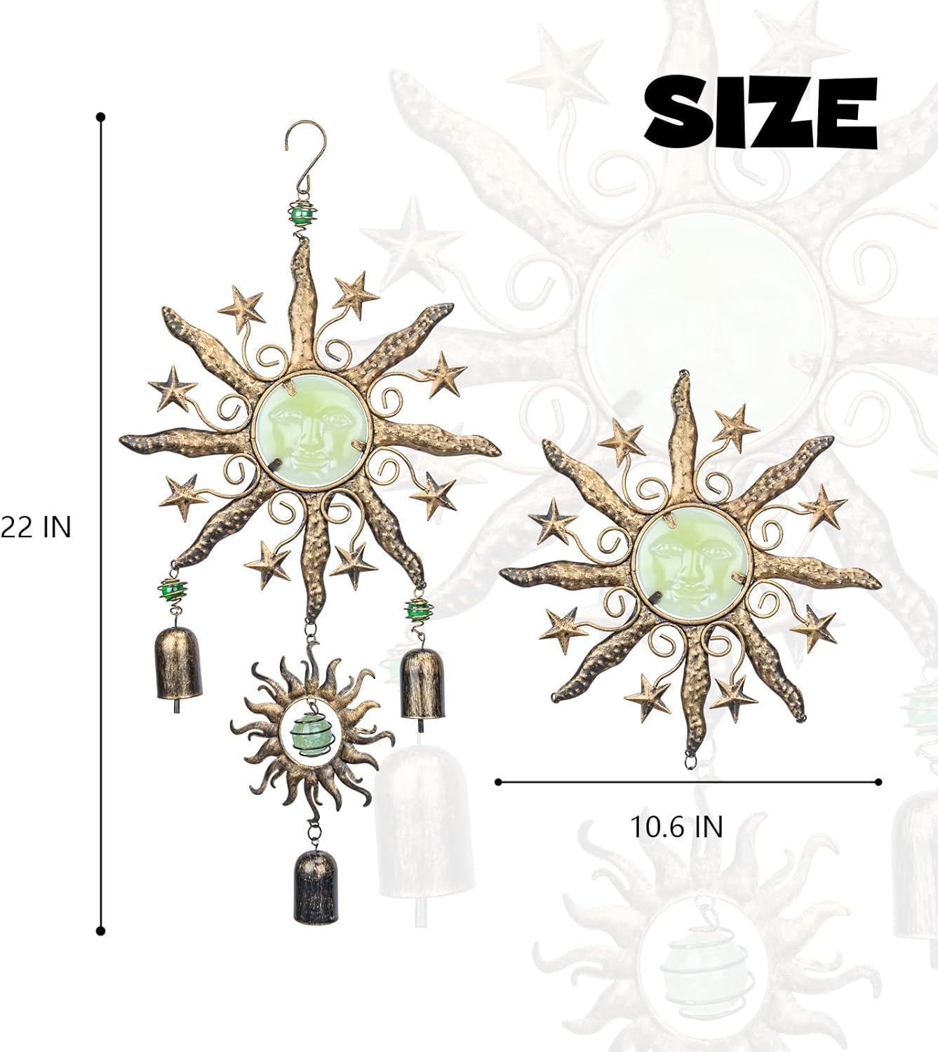 Taman Wind Chime - 22" Sun Face Wind Chimes Valentine's Day Gift for Outdoor Garden, Patio Decor for Spiritual Gifts, Memorial Gift, Outside Hanging Decor for Mom Women Grandma - Image 6