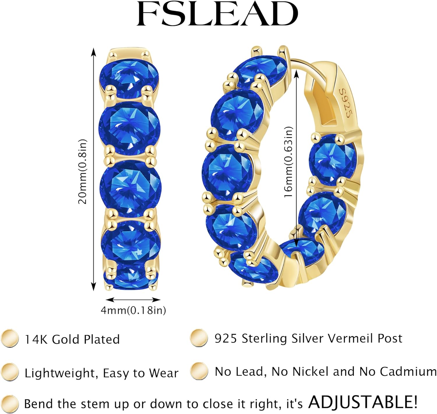 14K Gold Plated Hoop Earrings for Women,Silver Huggie Earrings for Women Cubic Zirconia Small Earring CZ Inside-Outside Hoop Earrings Clear,Hot Pink,Black,Red,Green,Multicolored Earrings - Image 6