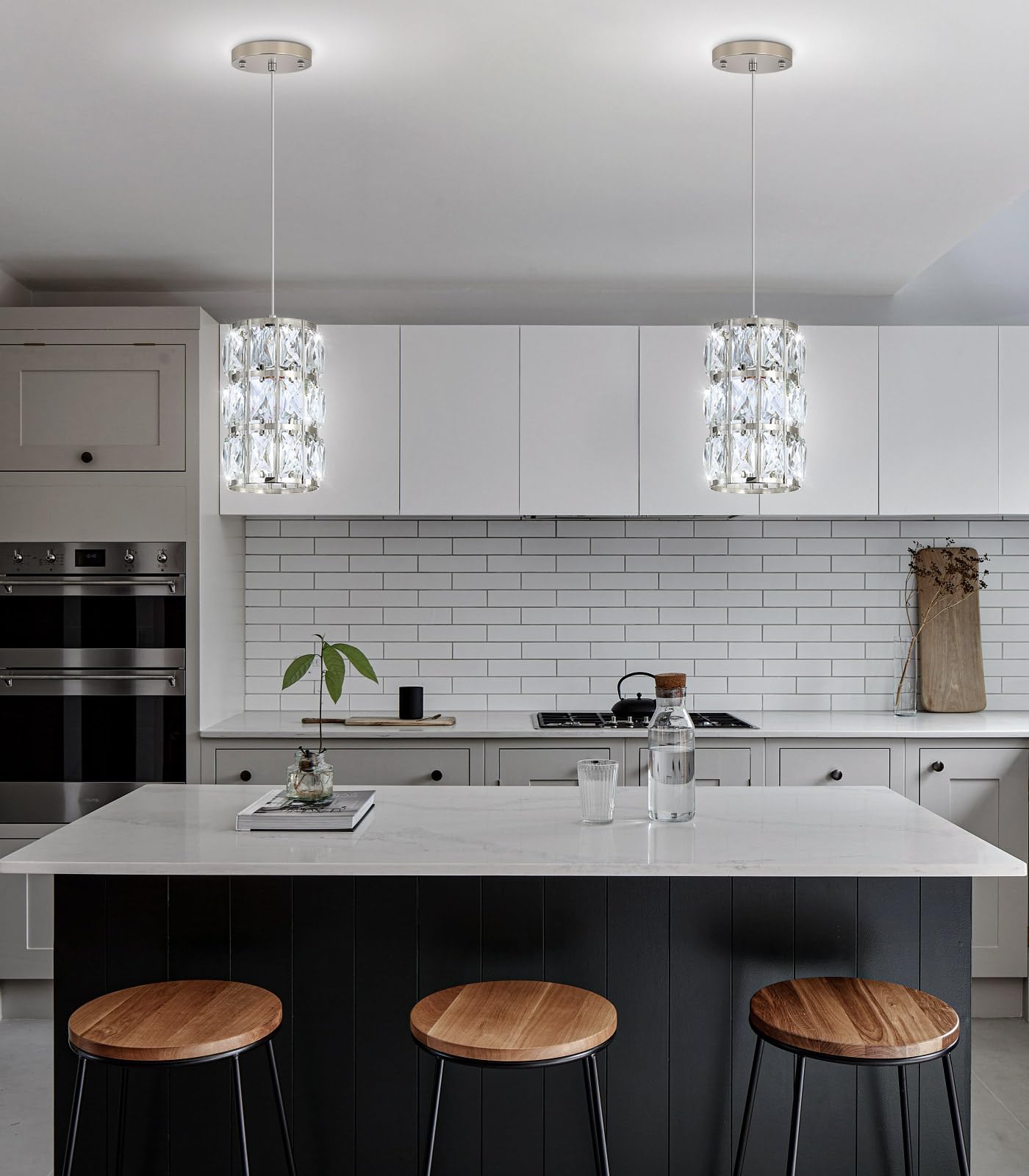 Photo 1 of cenozo 1-Light Modern Crystal Pendant Light