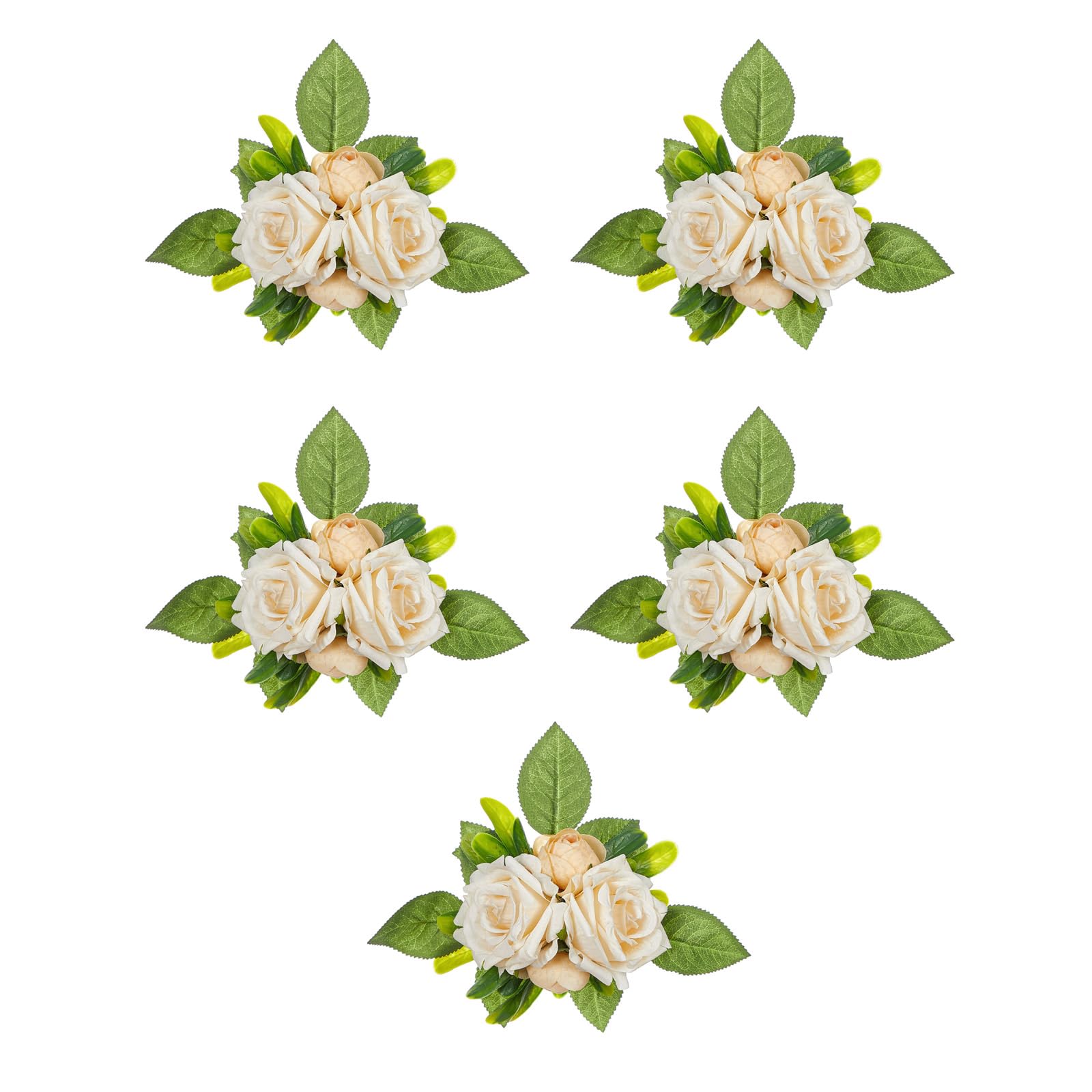 Kalttoy A 5Pcs Rtificial Rose Candlestick Decoration Flower Rrangement For Weddings Centerpieces Party Table Setting, Valentines Flower Candleholder