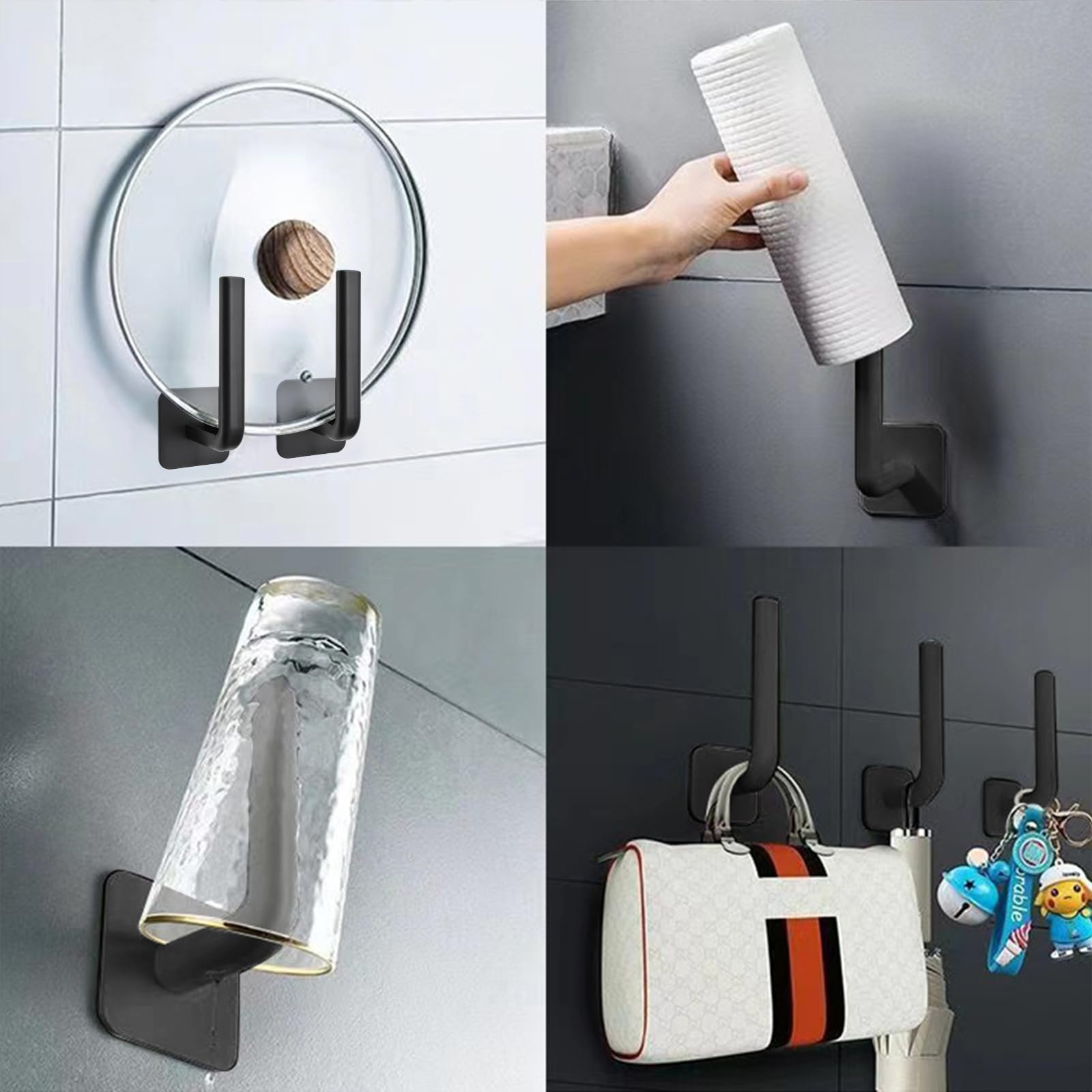 INCREWAY 2 stuks gordijnhaken, rond, metalen gordijnhaken voor gordijndecoratie, gordijnhaken, U-vorm, haken, wandbevestiging met schroeven, brons