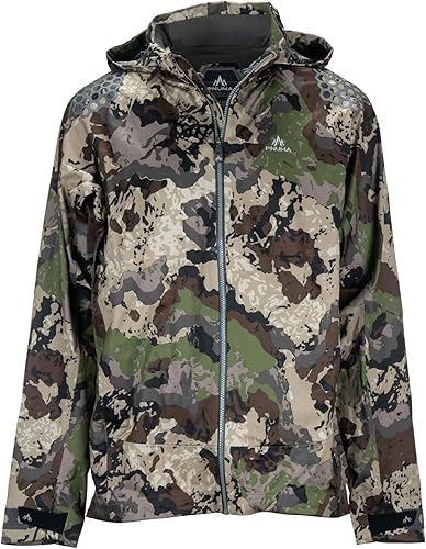 Pnuma Outdoors Chaqueta impermeable de 3 capas a prueba de elementos, impermeable, transpirable, ligera, plegable, ultra silenciosa, para caza