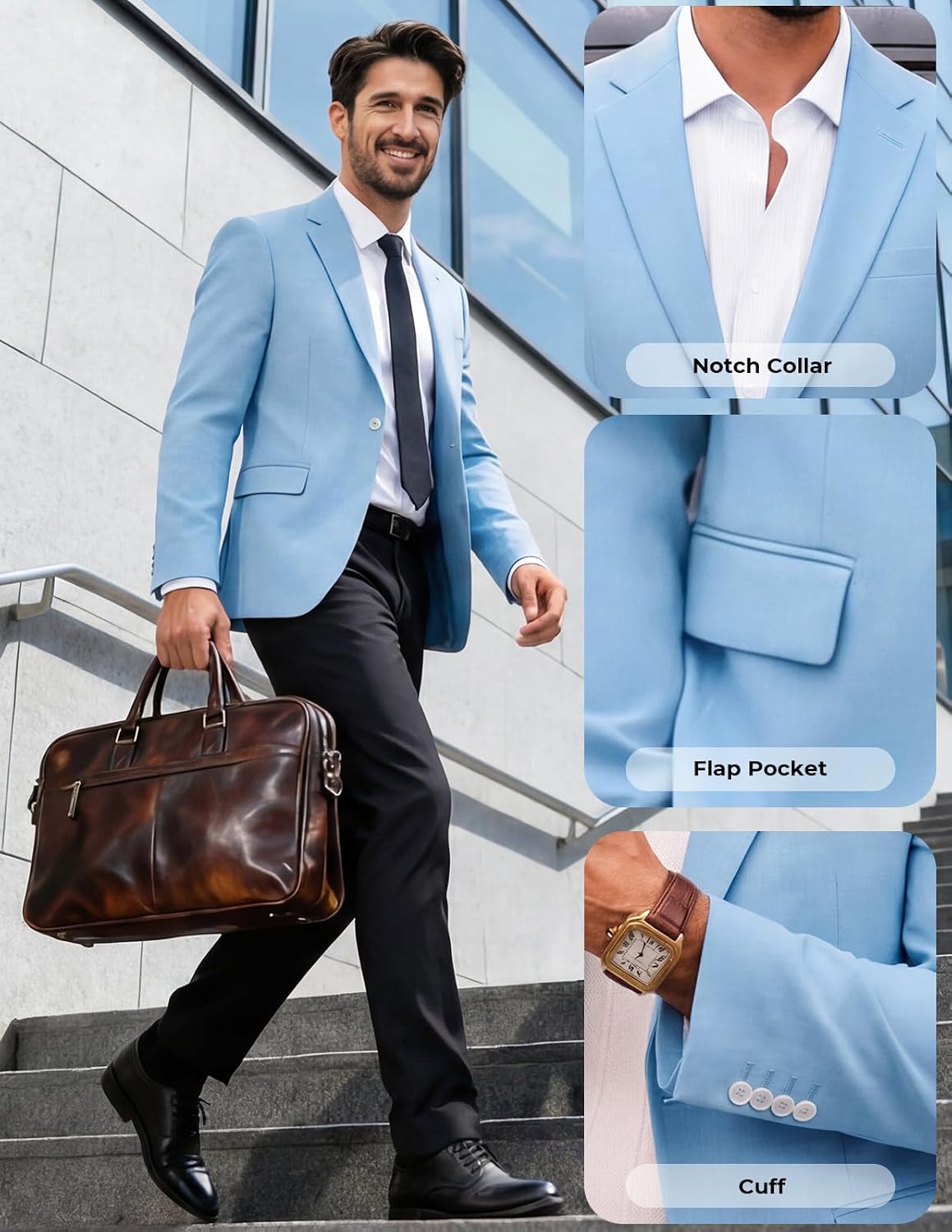  Men's Lightweight Sport Coat Casual One Button Blazer Breathable Sportcoat thumbnail