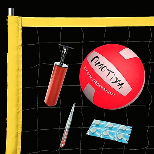 Juego de voleibol iluminado, bola de voleibol que brilla en la oscuridad con red de voleibol profesional y bomba, juego de voleibol al aire libre