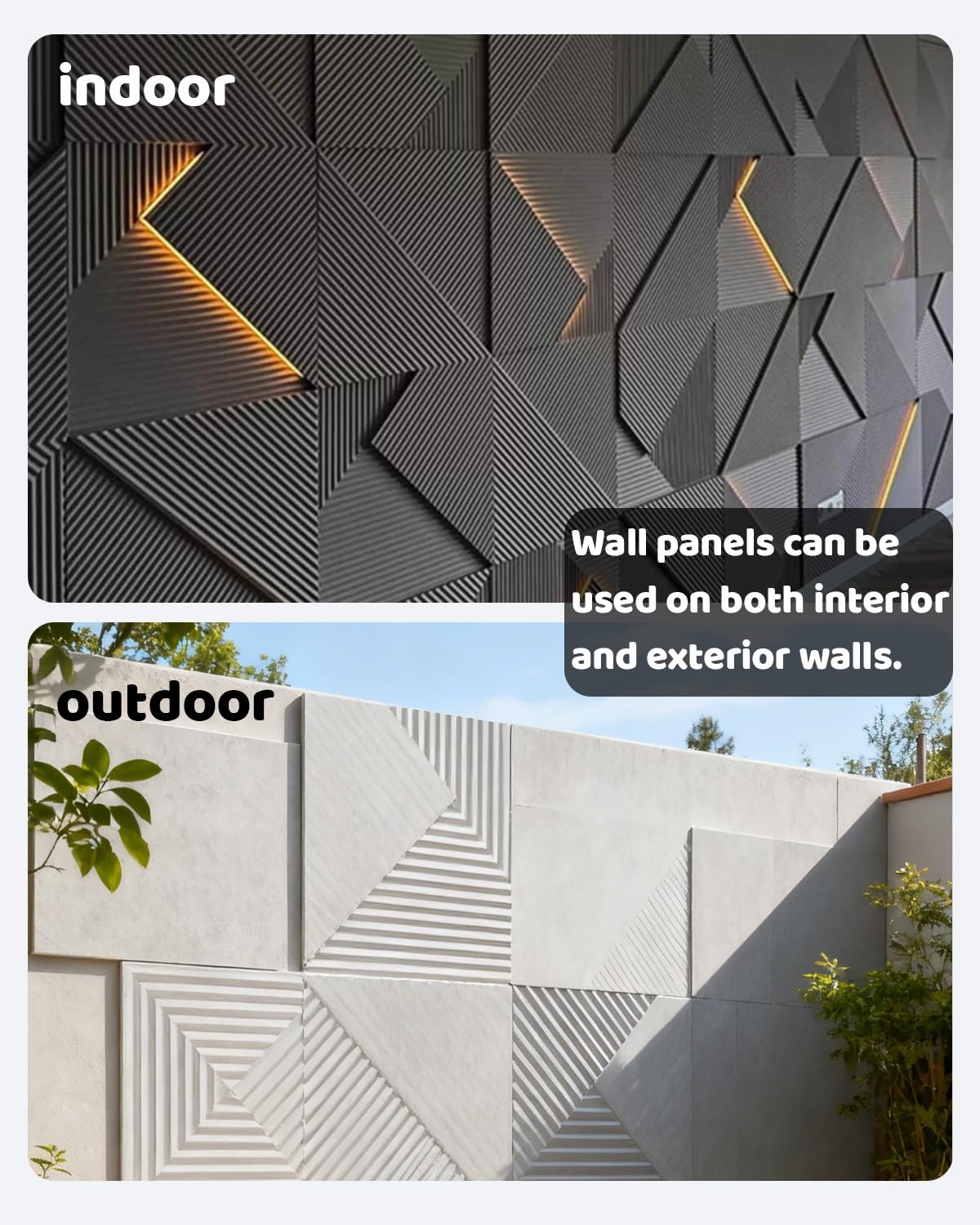 Pannelli Decorativi per Pareti Pannelli Murali 3D Moderni Bianchi - Effetto Pietra Artificiale, Pannelli Decorativi per Rivestimenti Murali per Cucina Esterna, Rivestimento Acustico(White-b,8 pack)