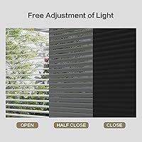 Vista 6 de Mini persianas de aluminio inalámbricas de 1 pulgada, persiana de privacidad horizontal anti-UV negra, mini persiana personalizada para ventanas