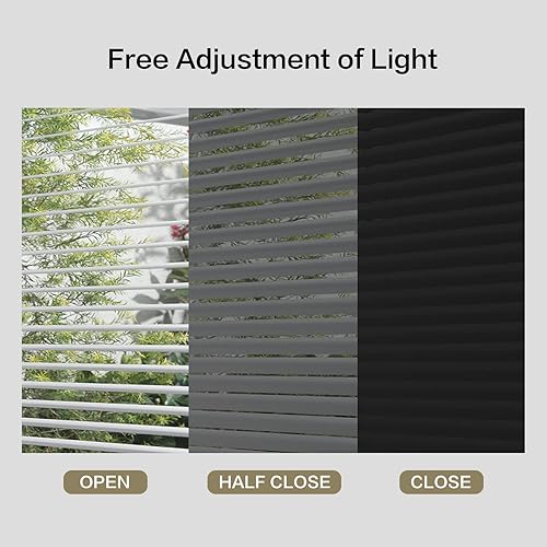 Miniatura 6 de Mini persianas de aluminio inalámbricas de 1 pulgada, persiana de privacidad horizontal anti-UV negra, mini persiana personalizada para ventanas,