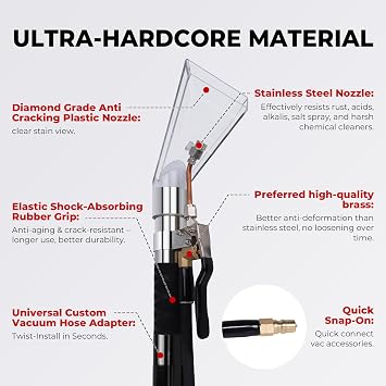 Shop Vac Extractor Kit, Better Extractor Hose Kit for Carpet & Upholstery Cleaning in Home and Auto, with Wand, Hose & Adapter