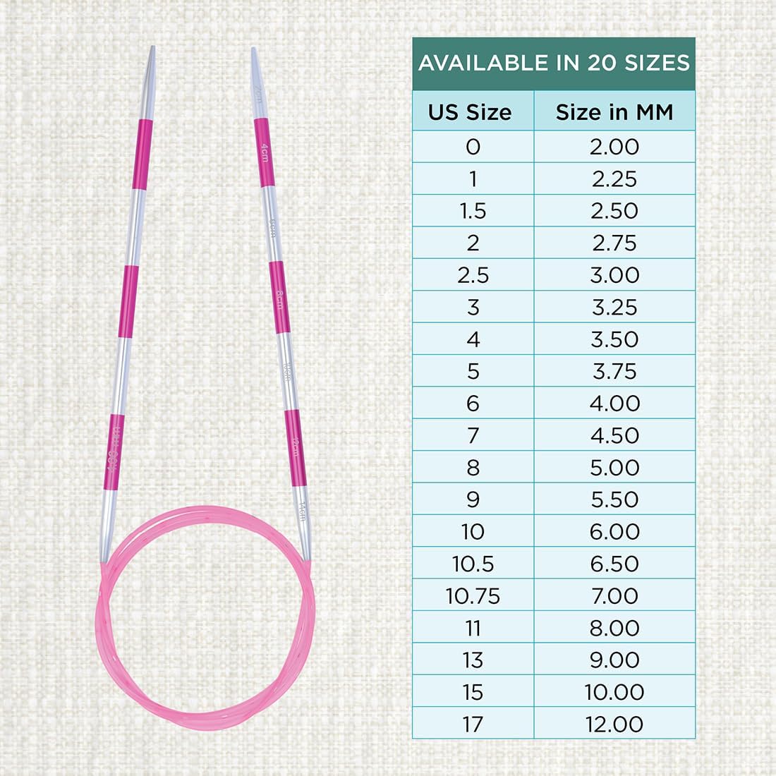 KnitPro Smartstix Fixed Circular Needles 40" (100cm) | US Size 6 (4mm)
