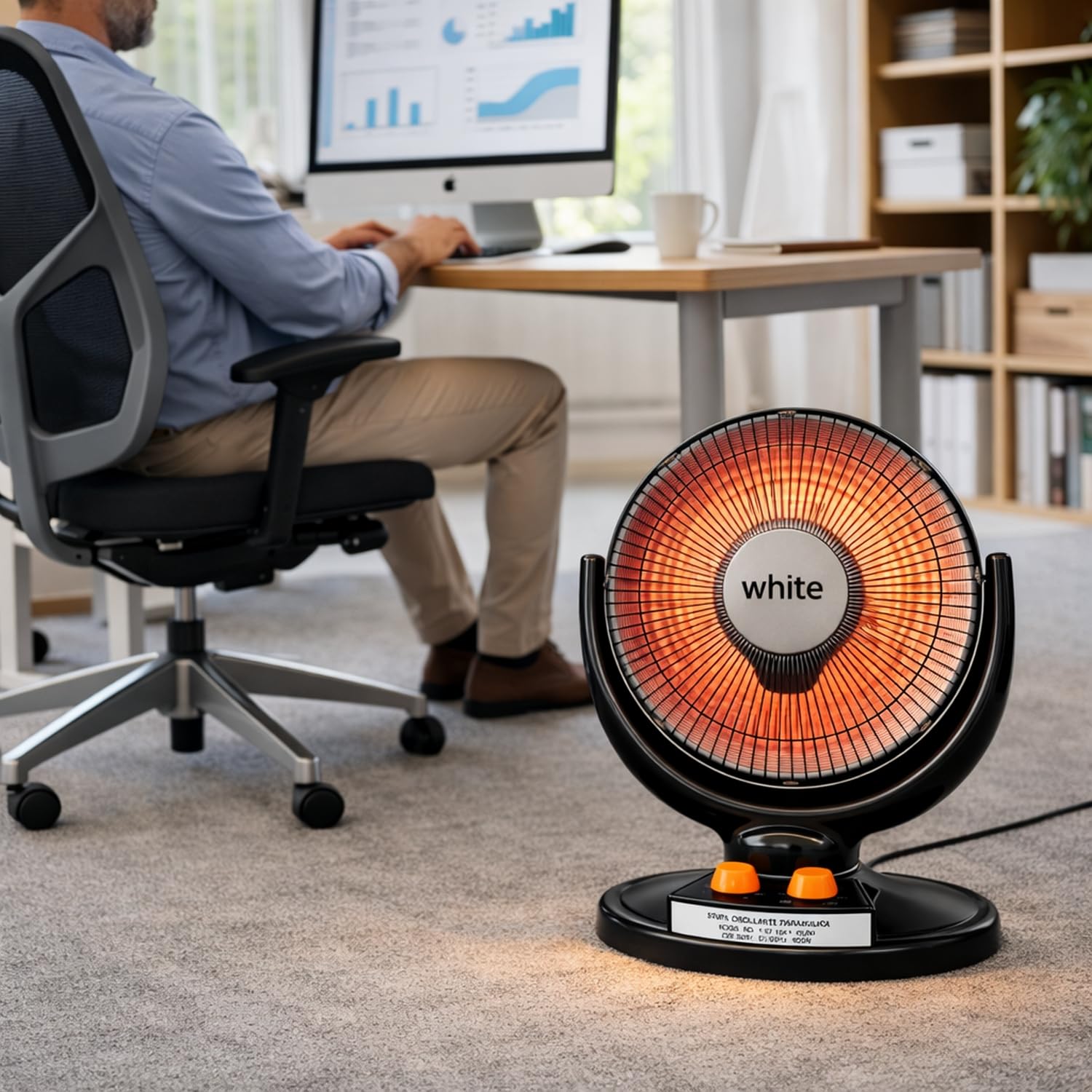 White - estufa de carbono con poste extensible de alta eficiencia energética y estructura de parábola de alto calor con filamento de carbono y base sólida (Au sol)