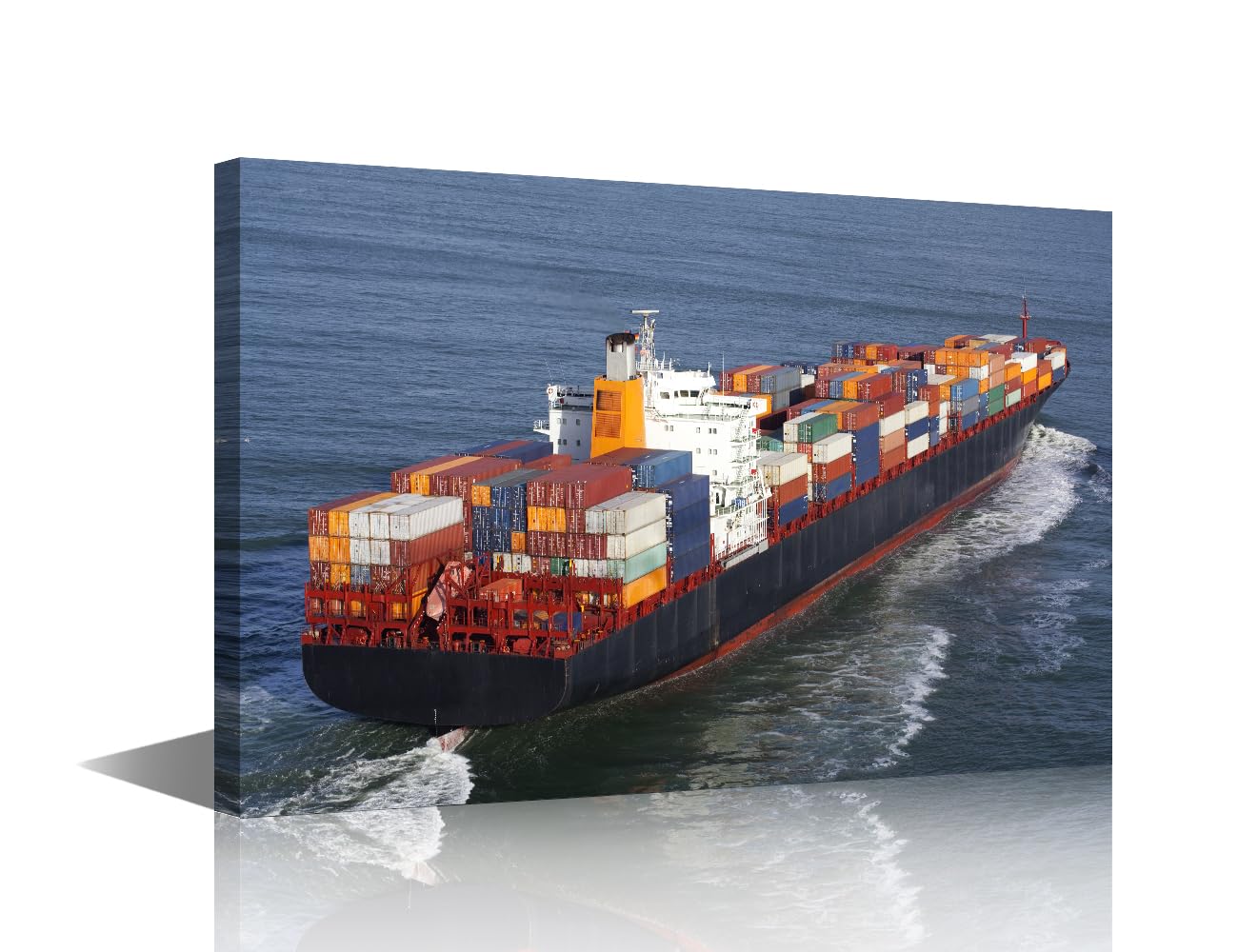 TUMOVO Wall Art for Bedroom Modern Canvas Wall Decor For Living Room Seaview Pictures Cargo Container Ship Poster Wall Painting Artwork Bathroom Home Decor 1 Panels (12" Wx18 H)