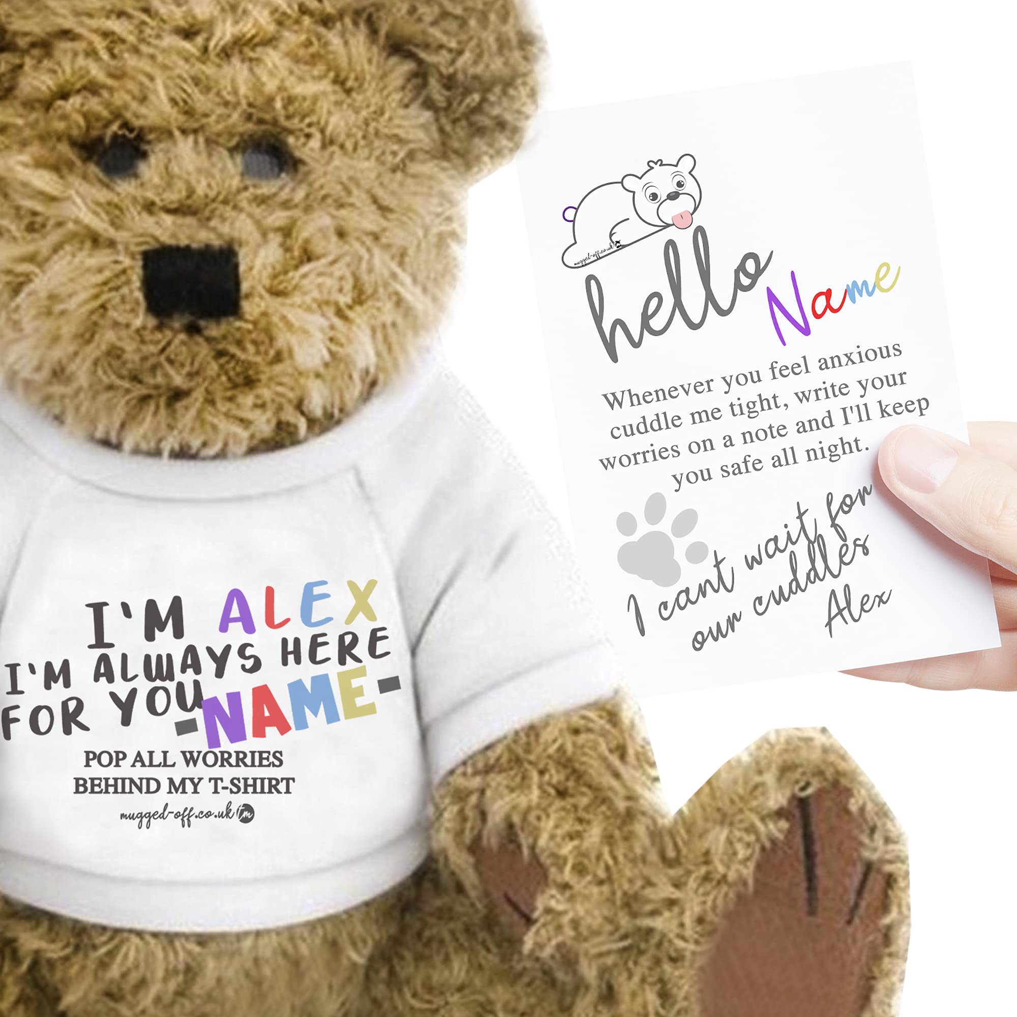 Buy Worry Teddy Bear Anxiety Relieving Cuddly Alex Bear for Kids