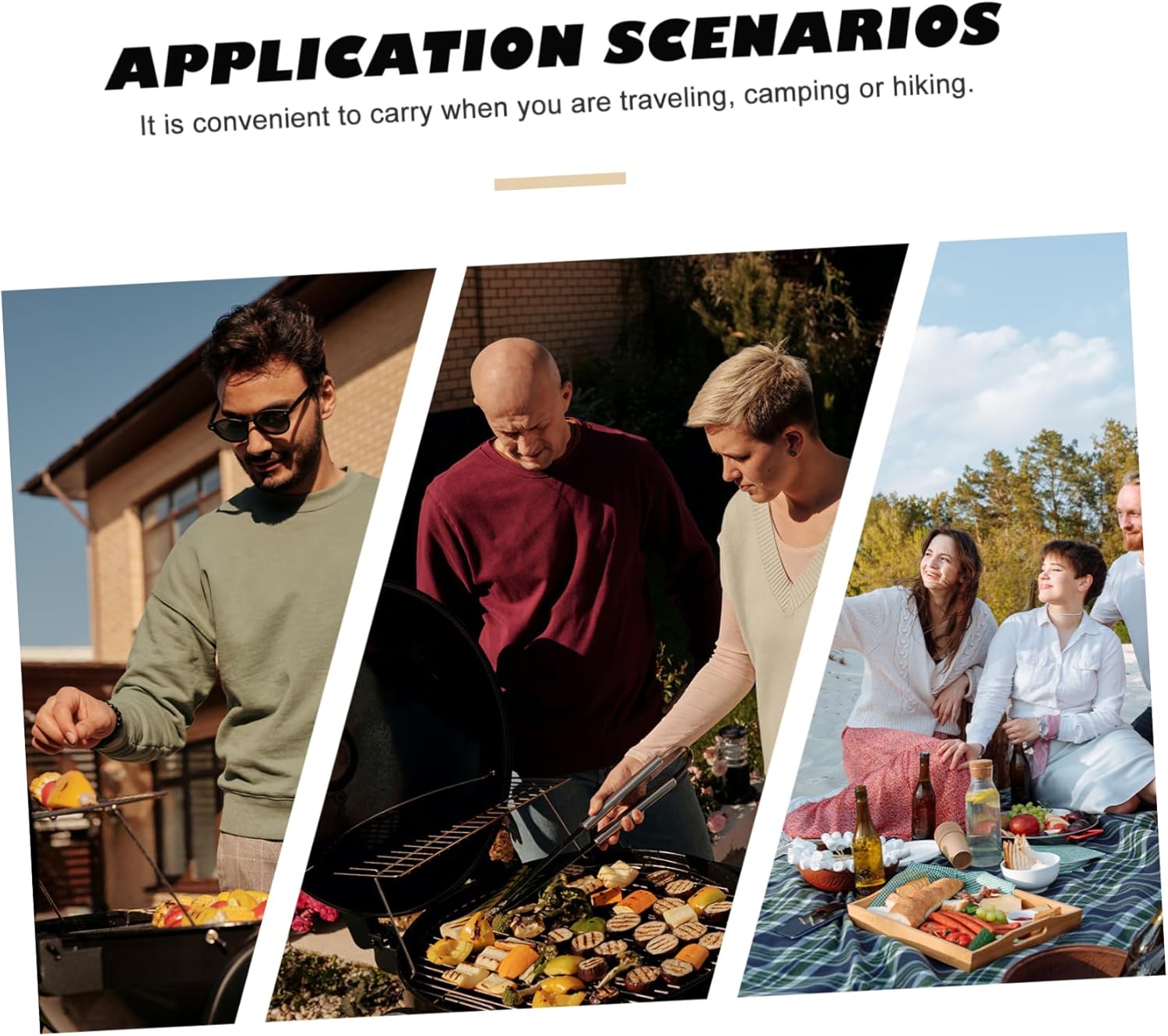 HANABASS Portable BBQ Tools Outdoor Stainless Steel Barbecue Utensils Kit Grilling Storage Bag