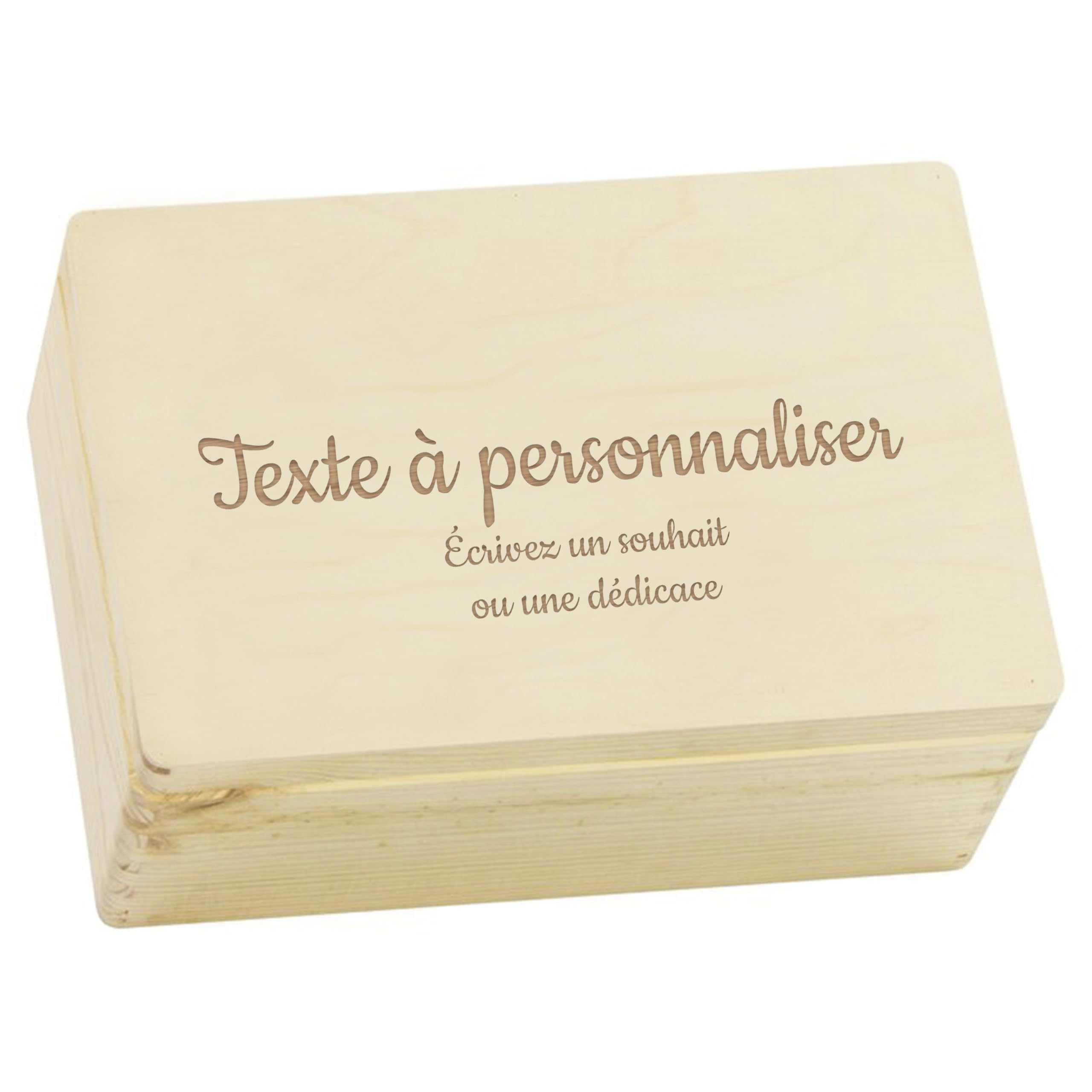 LAUBLUST Boîte à souvenirs bébé personnalisée - Cadeau de naissance avec gravure souhaitée | Tailles S, M, L, XL - Boîte à souvenirs pour filles & garçons | Boîte en bois naturel ou blanc, FSC®