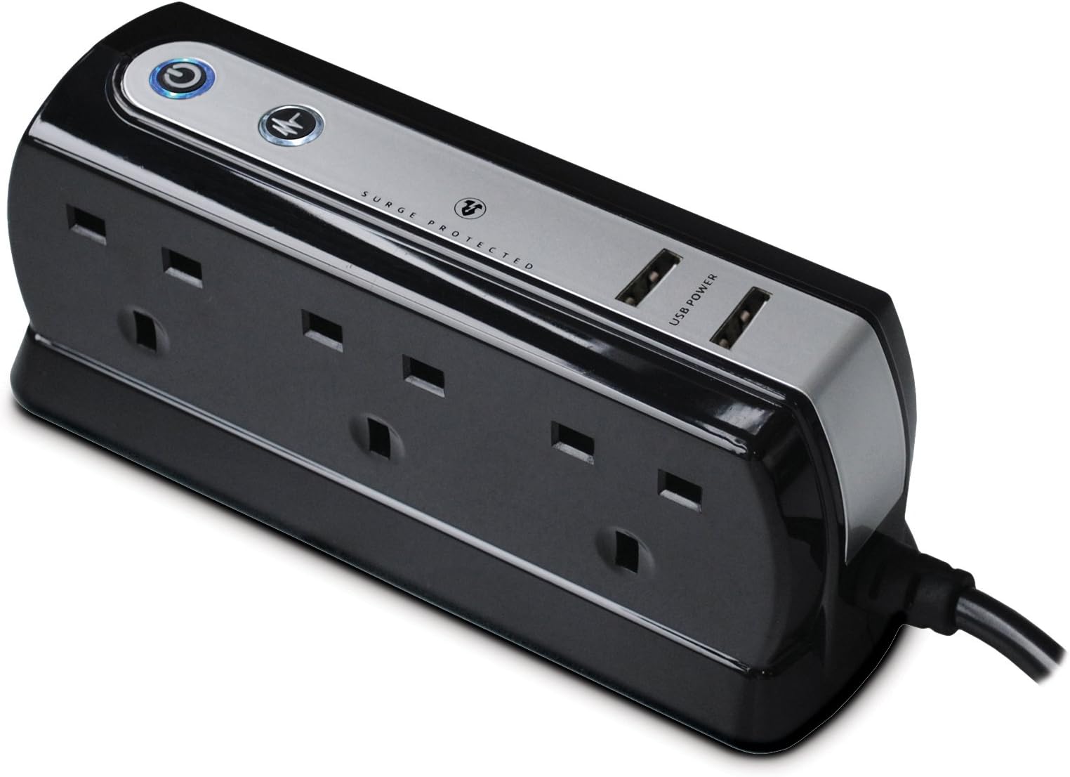 Masterplug SRGDU62PB USB Charging Surge Protected 2 m Extension Lead