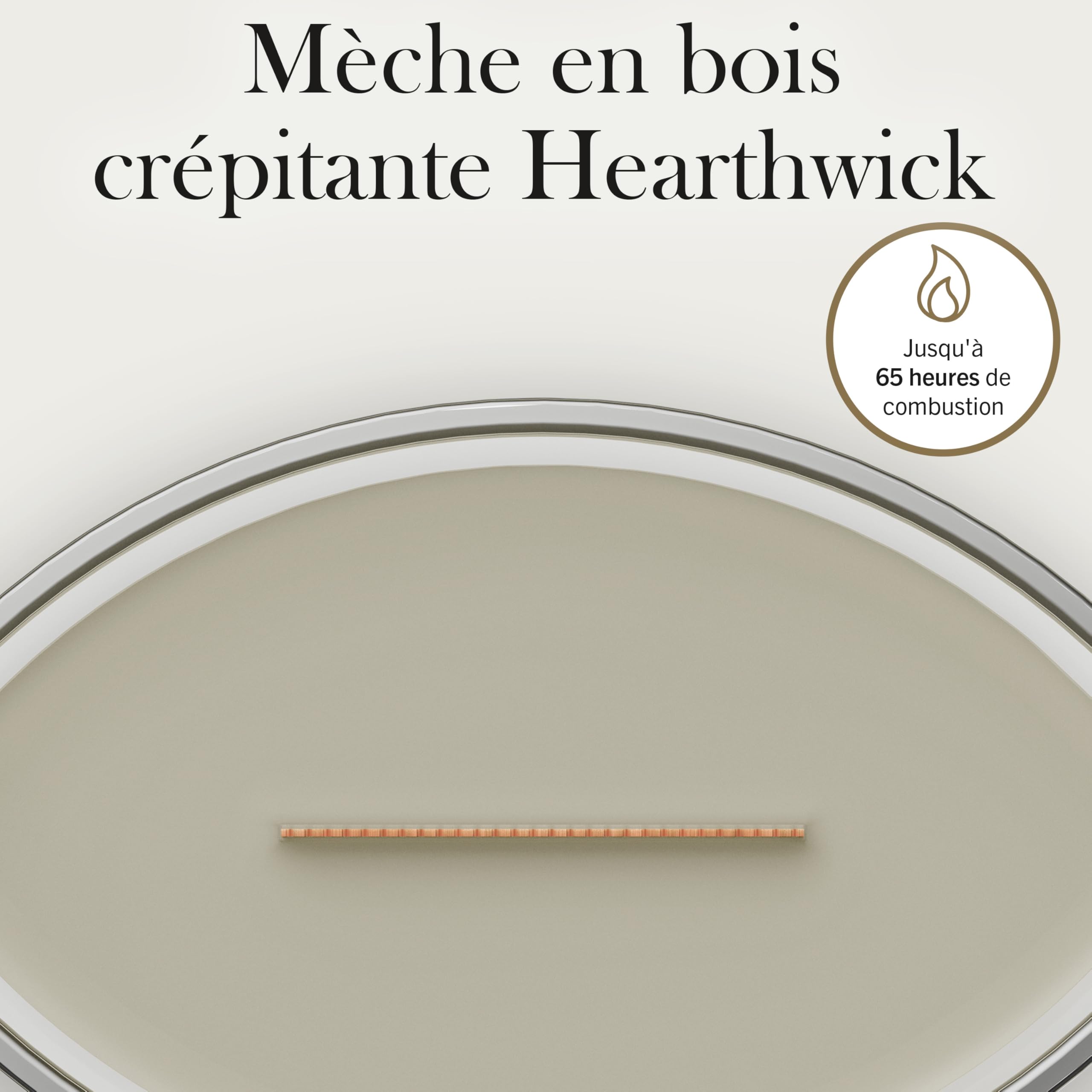 WoodWick Ellipse Bougie parfumée | Fireside | avec mèche crépitante | Durée de combustion : jusqu'à50pk heures