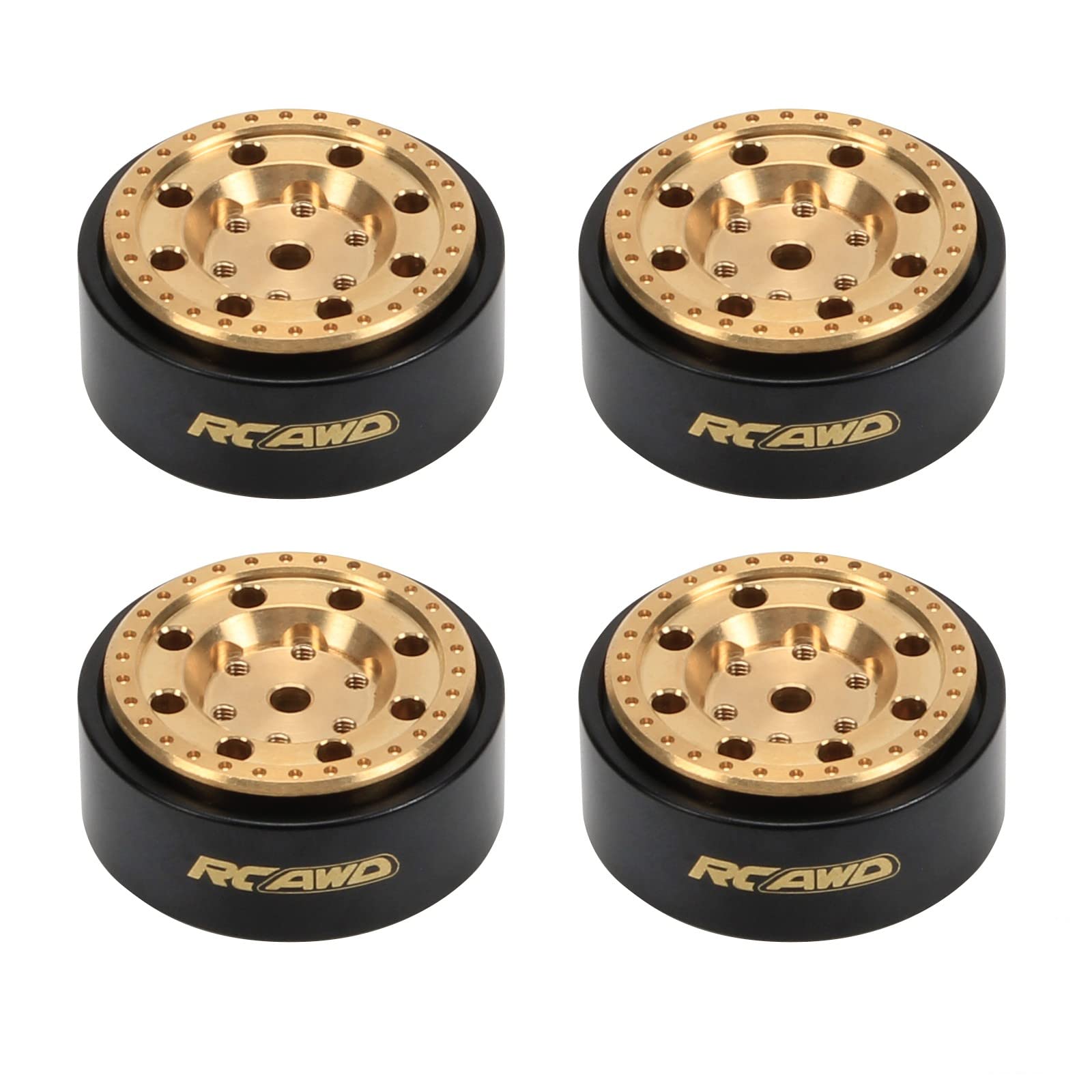 RCAWD 4x Chrome Brass Weights 42g 1”Beadlock Wheel Rim 26 * 13mm Glue Free For Trx4m Axial Scx24 Deadbolt Chevrolet Wrangler Gladiator Bronco Crawlers