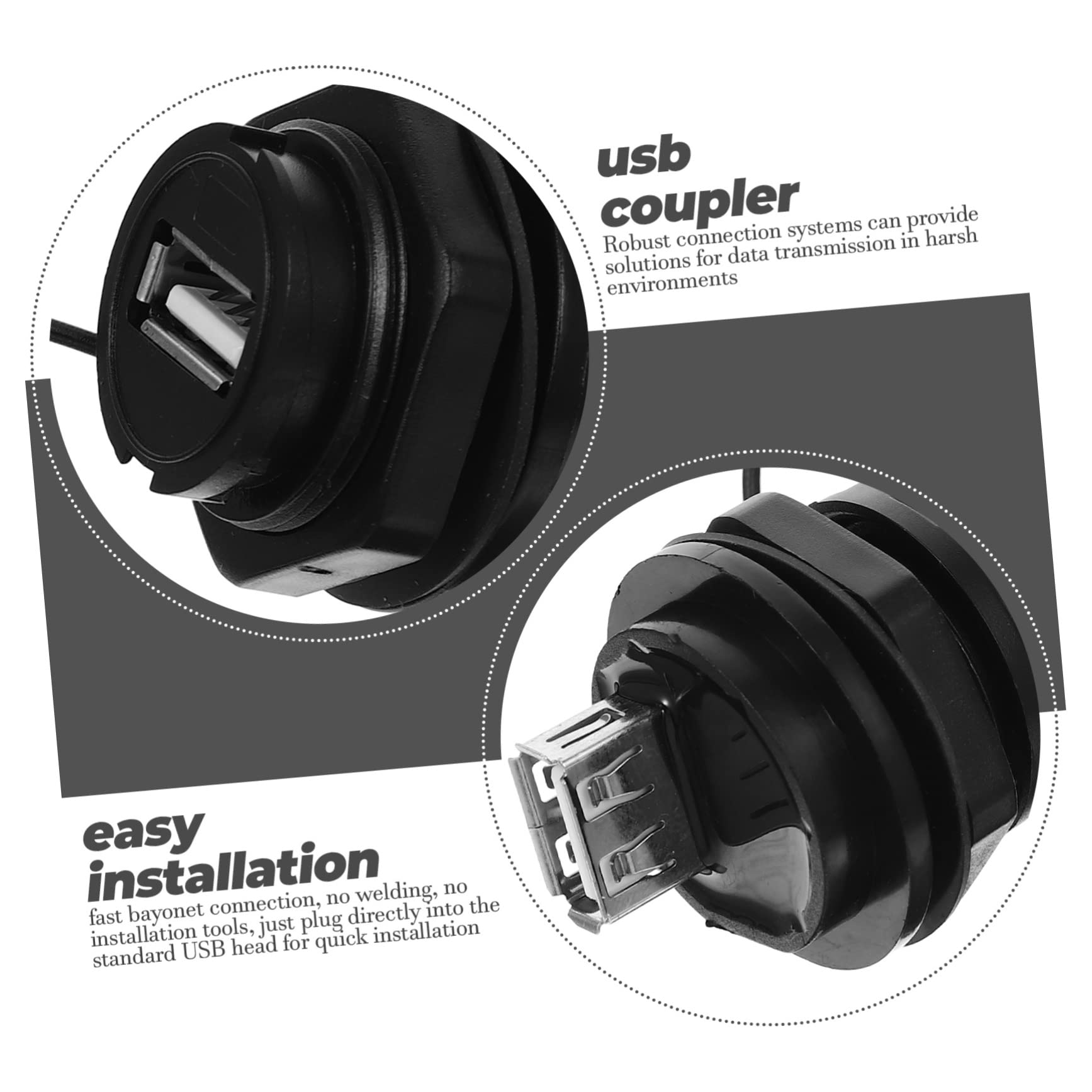 BESTonZON 5 Pezzi Connettore Impermeabile Connettori USB Connettore USB Per Apparecchiature Industriali Connettore USB Per Il Trasferimento Dei Dati Adattatore Di Estensione Dati Pass