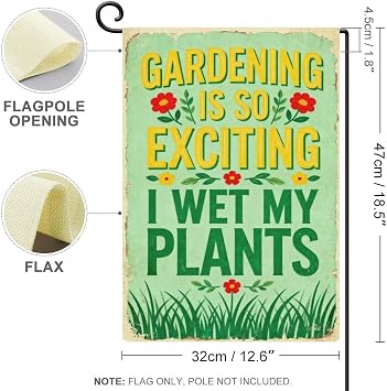 Garden Flag Gardening Is So Exciting I Wet My Plants Double Sided 12x18 In Burlap Seasonal Yard Decoration for Outside Porch