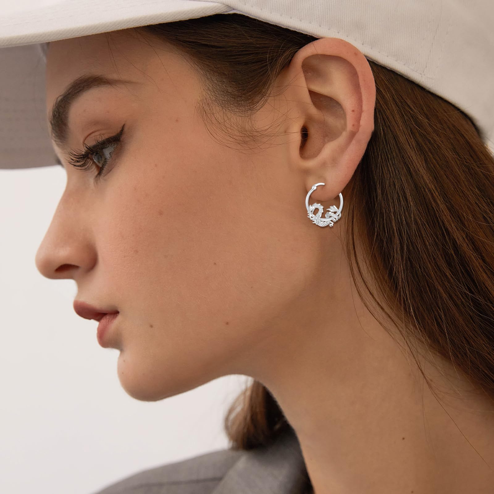 Orecchini a cerchio, da donna, in argento Sterling 925, volpe, coniglio, koala, maiale, huggie, piccoli orecchini a cerchio, gioielli per la festa della mamma, regalo per donne, ragazze e bambini,