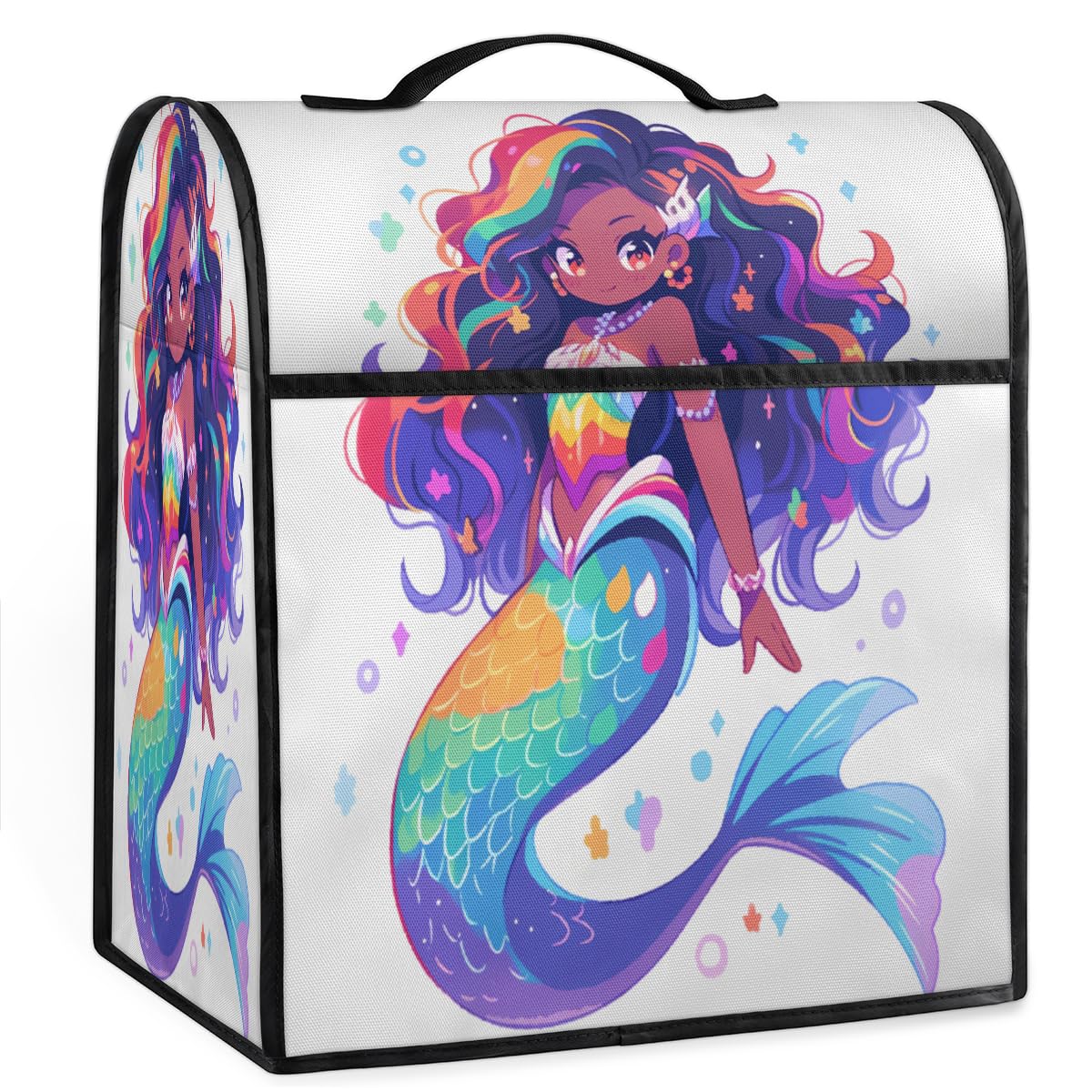 Coffee Maker Cover Africa Mermaid Kitchen Appliance Covers Small Appliance Covers Blender Cover Juicer Cover Dust Covers for Kitchen Appliances with Top Handle and Pockets,Washable,B588