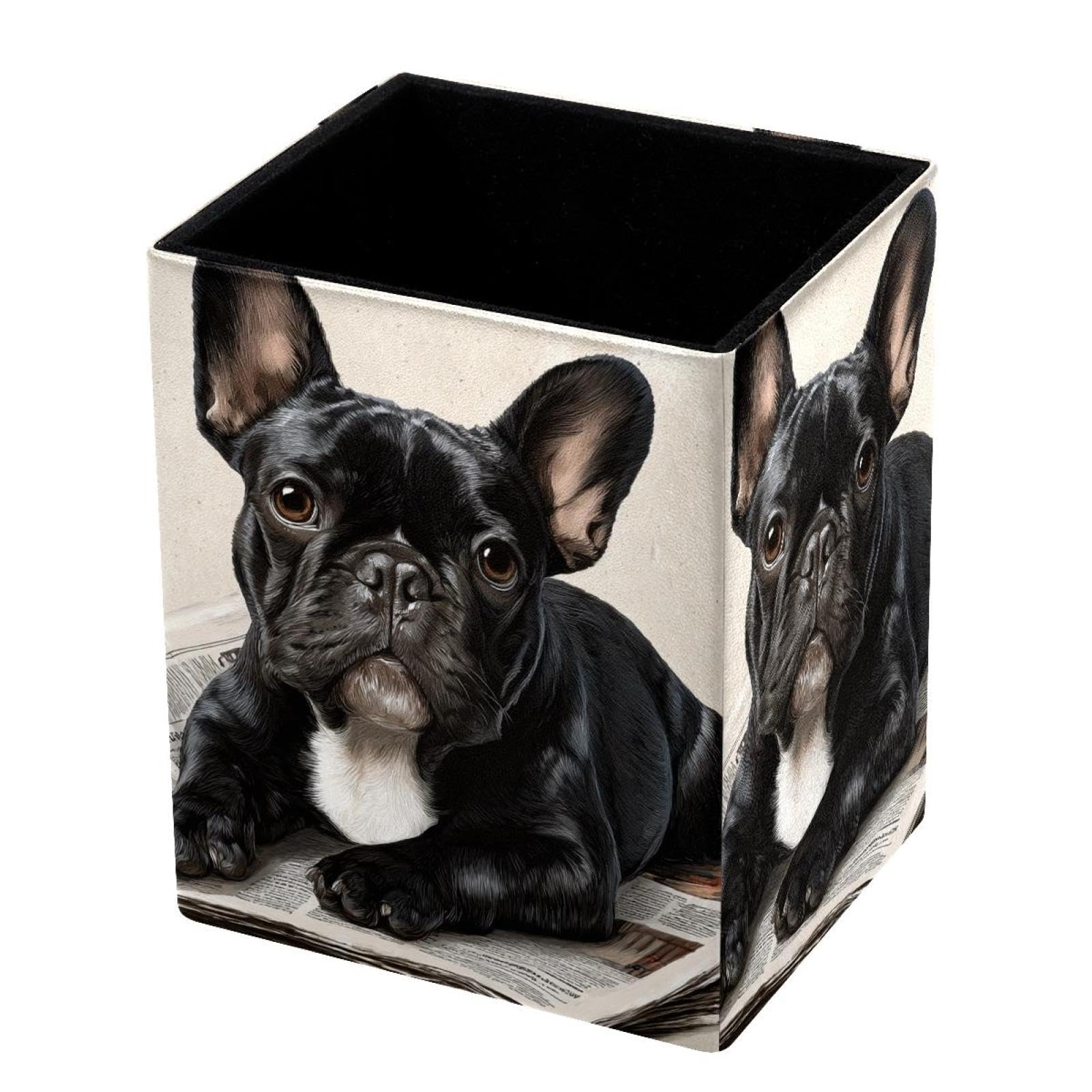 VAPOKF Pencil Holders for Desk, French Bulldog Printed Pen Holders Pen Pot Makeup Brushes Storage Desktop Stationery Supplies Organiser for Home Office