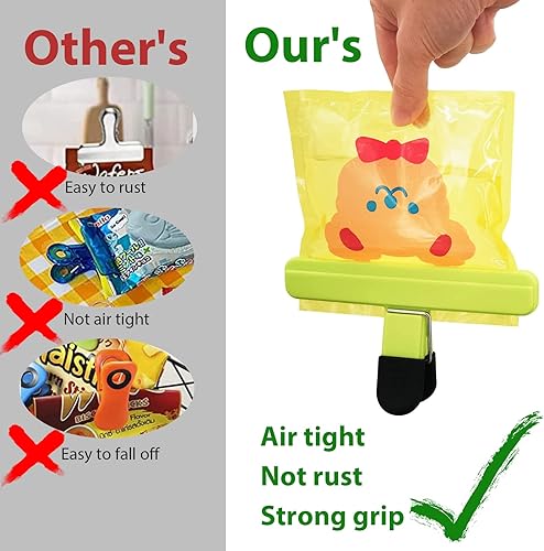 Miniatura 3 de Clips para bolsas de chips, 9 unidades, herméticos, resistentes y resistentes clips de plástico para almacenamiento de alimentos, clips de bolsas de