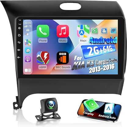 [2 + 64 G] Rádio automotivo NHOPEEW para KIA Cerato K3 Forte 2013-2016 com Carplay sem fio e Android Auto, tela sensível ao toque de 9 polegadas Android estéreo para carro - DSP/GPS Navi, WiFi/SWC por Artista não identificado — capa do álbum