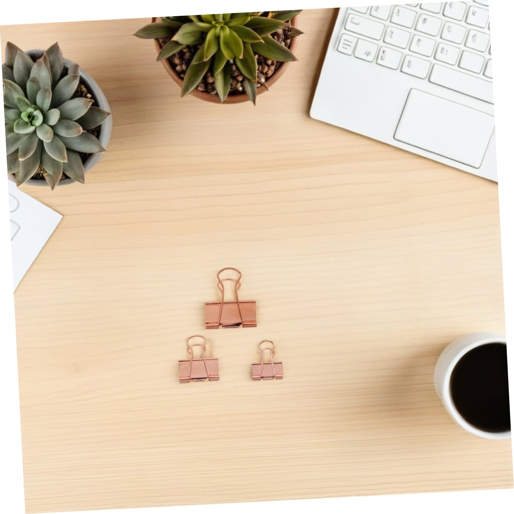 Veemoon 112 Piezas Clips de carpeta de metal pinzas papeleria clips de metal Rose Gold