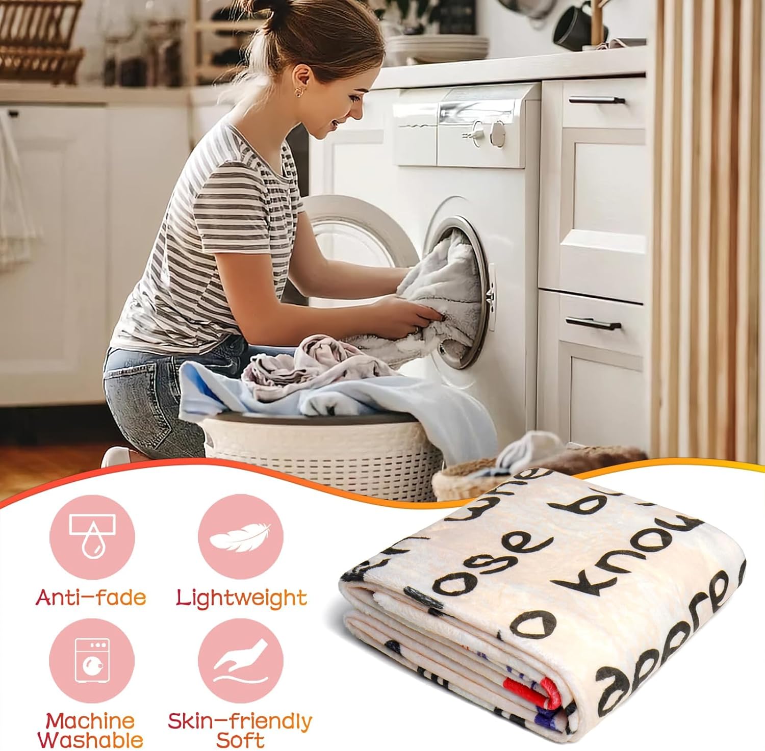 TURMTF Birthday Gifts for Mom from Daughter Son, 50"x60" Cozy Throw Blanket Presents for Women, Mothers Day Christmas Valentine Gift for Mother Mama, Soft Fleece Blanket for Couch Bed Travel