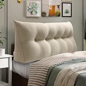 Amazon.com: WOWMAX Headboard Pillow Queen Triangular Bed Wedge Pillow ...