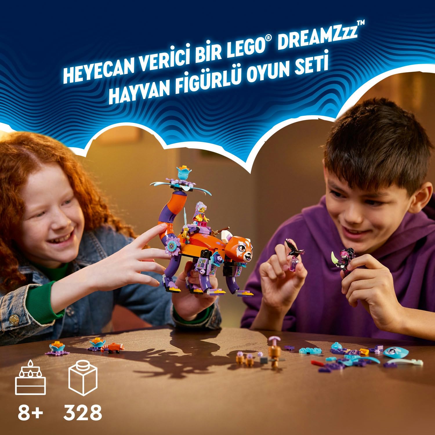 LEGO DREAMZzz Izzie'nin Düş Hayvanları 71481 – 8 Yaş ve Üzeri Kız ve Erkek Çocuklar için Minifigür ve Hayvan Figürleri İçeren Yaratıcı Oyuncak Yapım Seti, Çocuklar için Doğum Günü Hediyesi (328 Parça)
