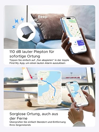 UGREEN FineTrack Slim Duo 2 für iOS & Android, Dual-System Smart Tracker mit RFID-Betrugsschutz, 5-7 Jahre Batterielebensdauer, IP68, 1,9mm extrem flaches Karte für Brieftasche, Schlüssel und Gepäck - 3