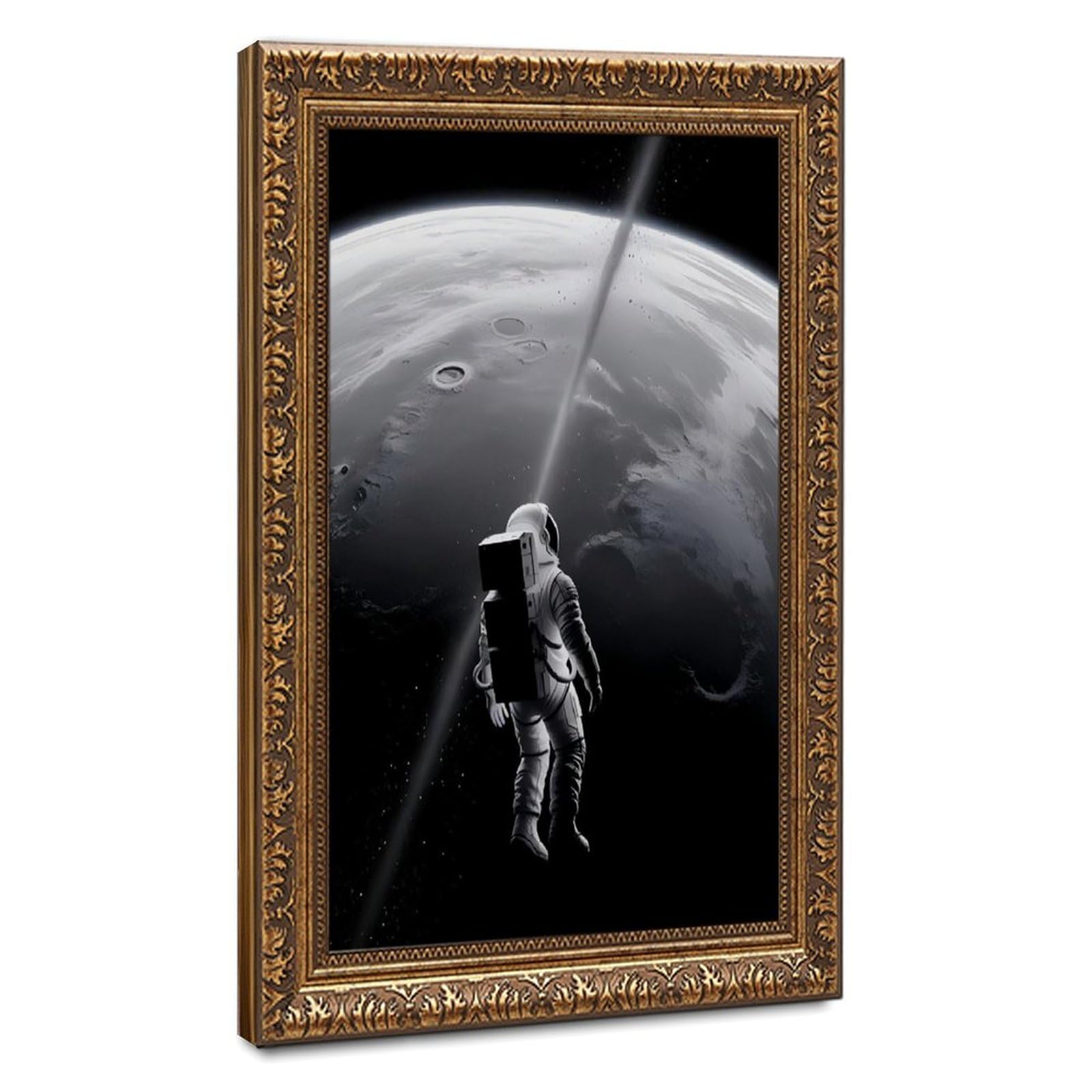 Bareronor Astronaut Space Canvas Poster Bedroom Decor Landscape Office Room Decor Gift 16" L X 24" W