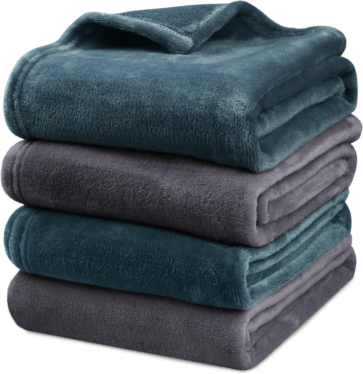 Onarway Dog Blanket Washable for Puppy: 4 Packs Dog Blankets 40”x28” - Fluffy Soft Small Throw for Cat Puppy Kitten Dogs - Fleece Pet Blankets for Bed Sofa Car and Indoor - Lake Green and Purple